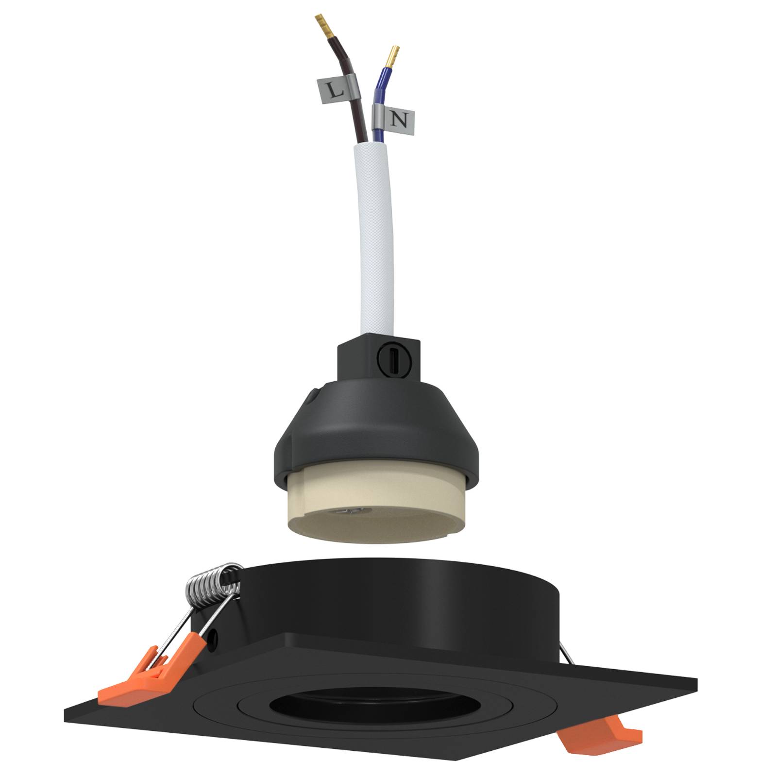 vidaXL Einbau-Spotlights 12 Stück Quadratisch GU10 Schwarz 91x91 mm