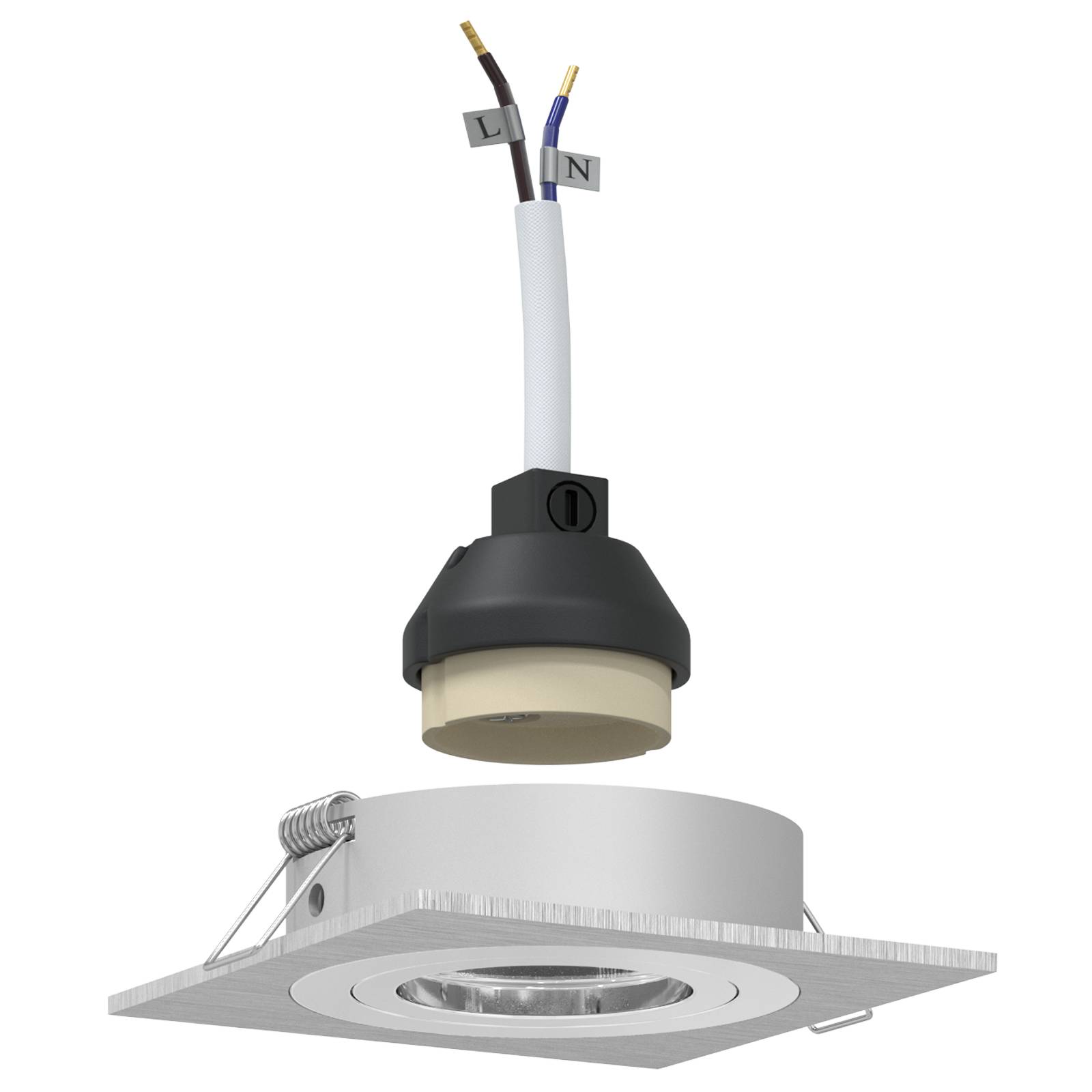 vidaXL Eingebaute Spotlights 24 Stück Quadratisch GU10 Silber 91x91 mm