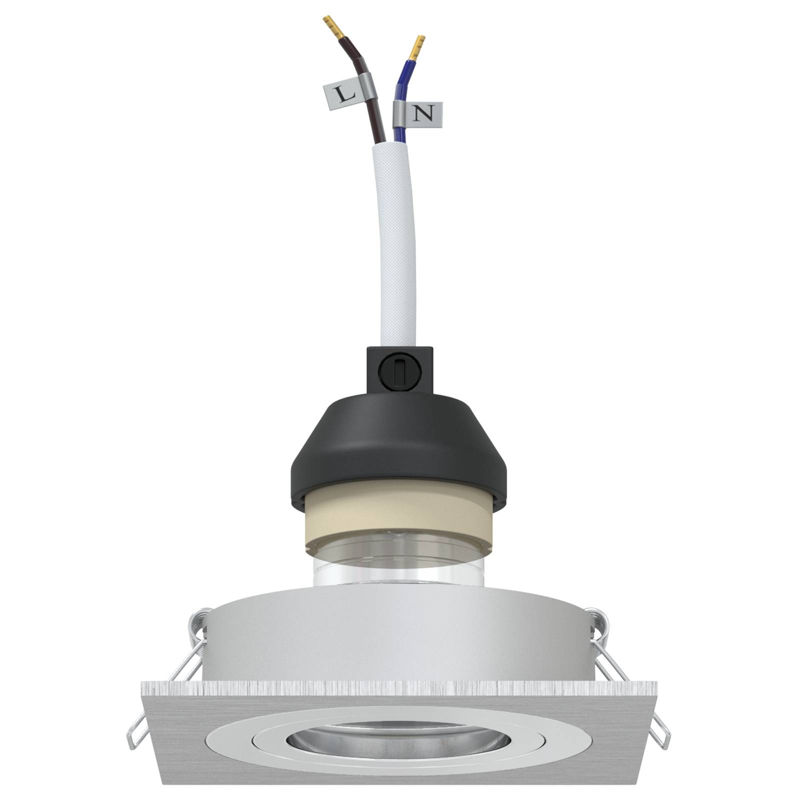 vidaXL Eingebaute Spotlights 24 Stück Quadratisch GU10 Silber 91x91 mm