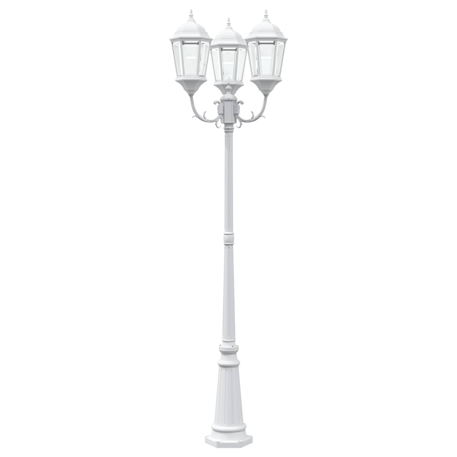 vidaXL Gartenlaterne mit 3 Lampen E27 Weiß 235 cm Aluminium