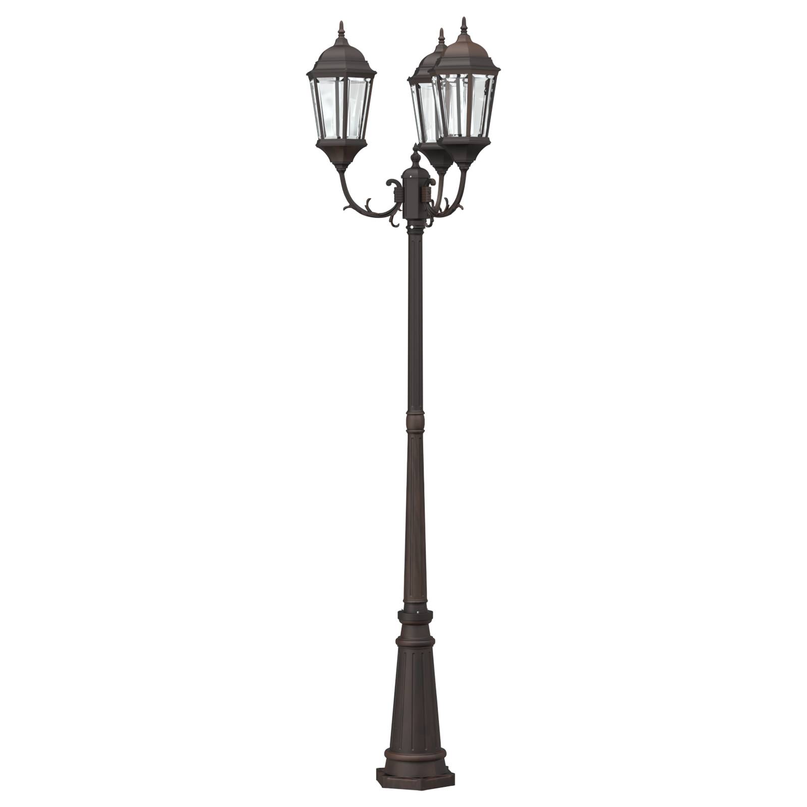 vidaXL Gartenlampenpfosten 3-Lampe E27 Bronze 235 cm Aluminium