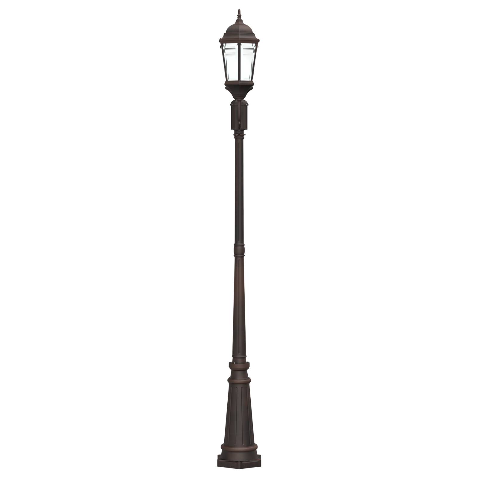 vidaXL Gartenlaterne mit 2 Lampen E27 Bronze 235 cm Aluminium