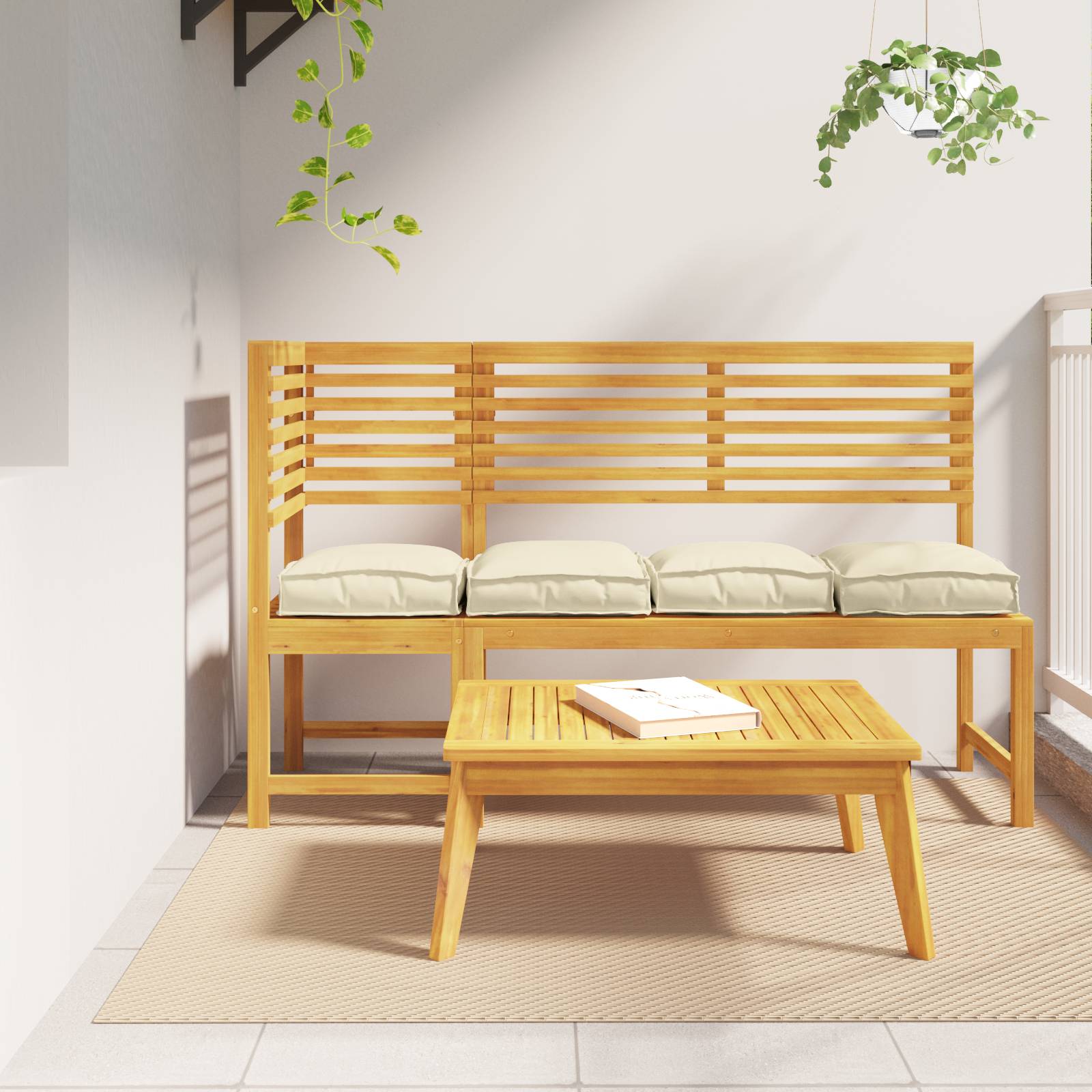 vidaXL Paletten-Sitzkissen 4 Stk. Creme 40x40x8 cm Oxford-Gewebe