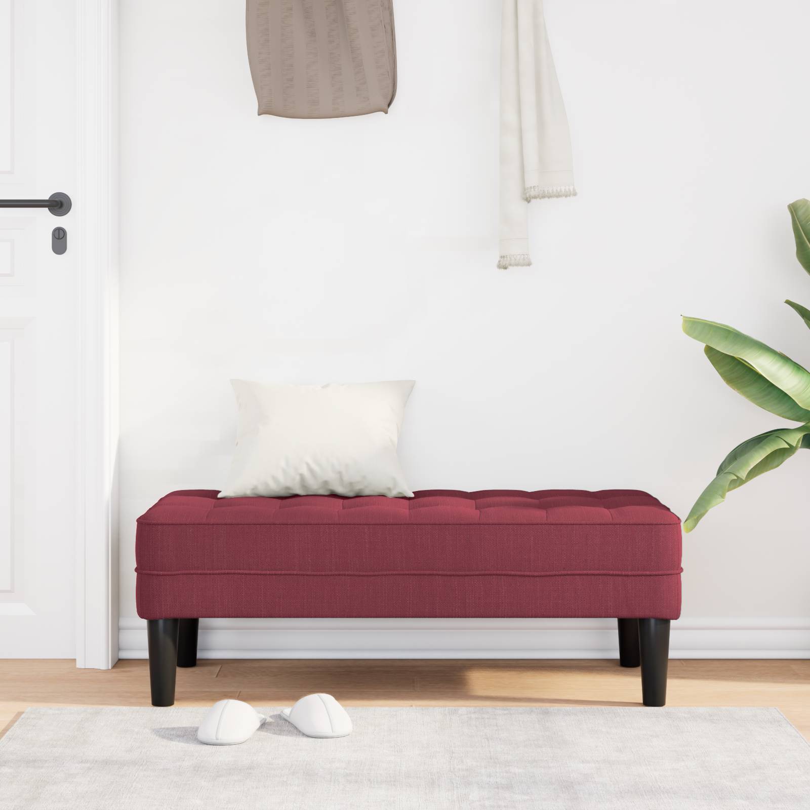 vidaXL Bank Weinrot 113x57x39 cm Stoff