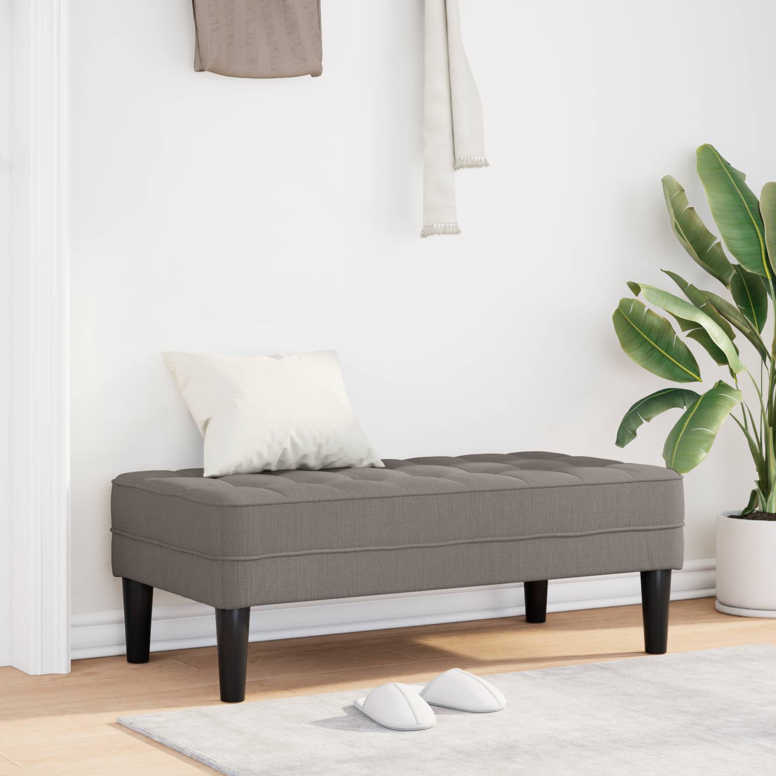 vidaXL Bank Taupe 113x57x39 cm Stoff