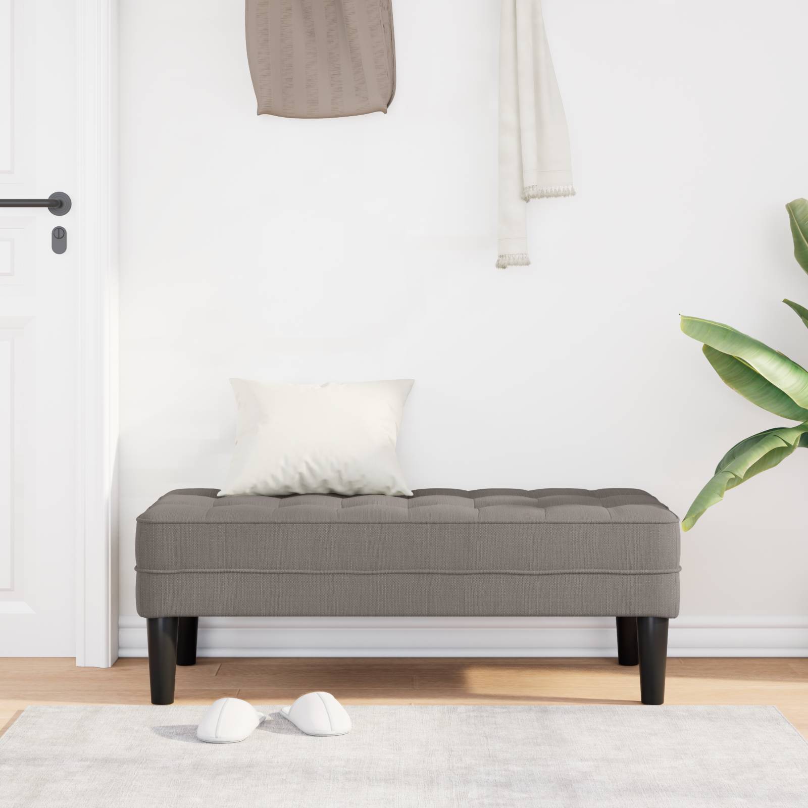 vidaXL Bank Taupe 113x57x39 cm Stoff