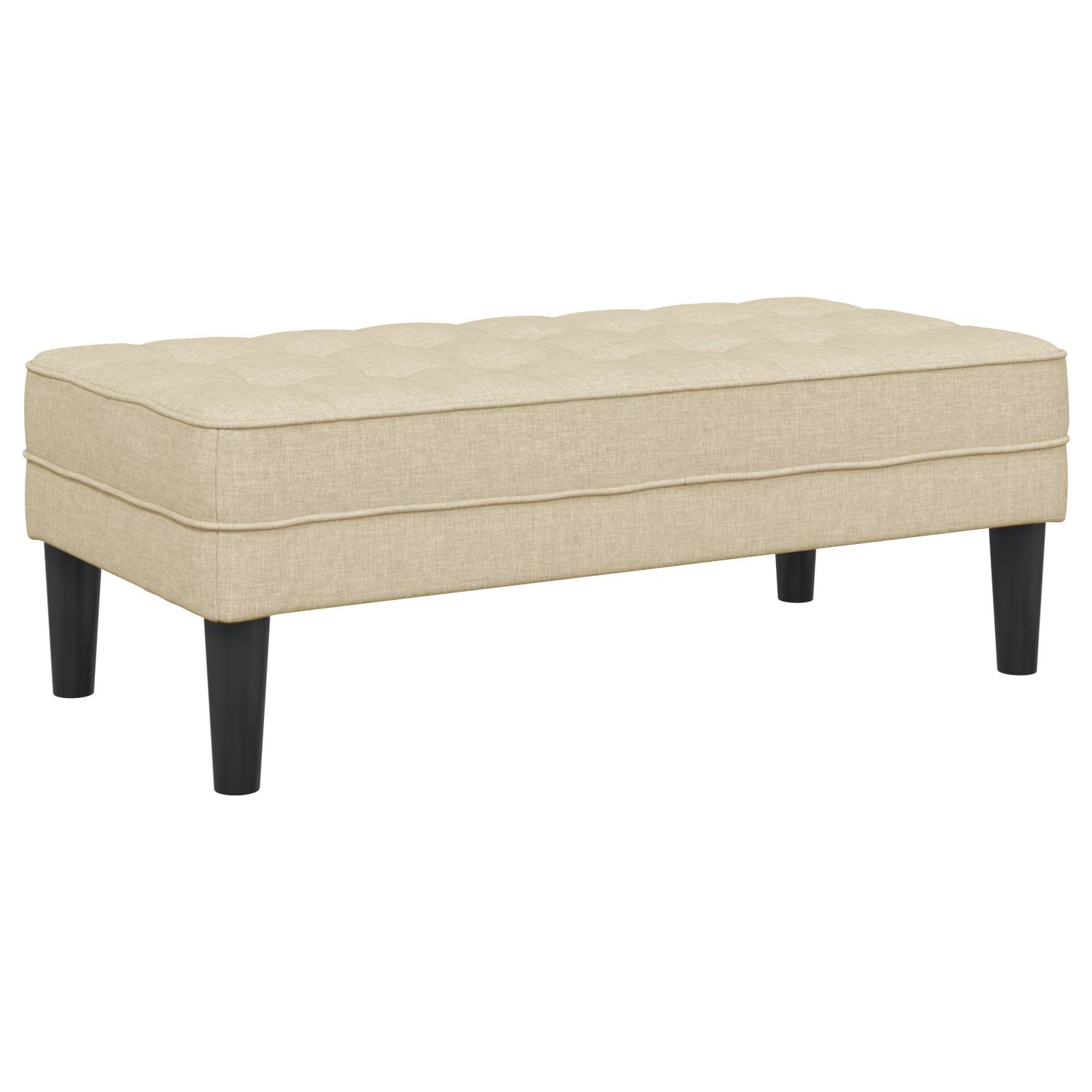 vidaXL Bank Creme 113x57x39 cm Stoff