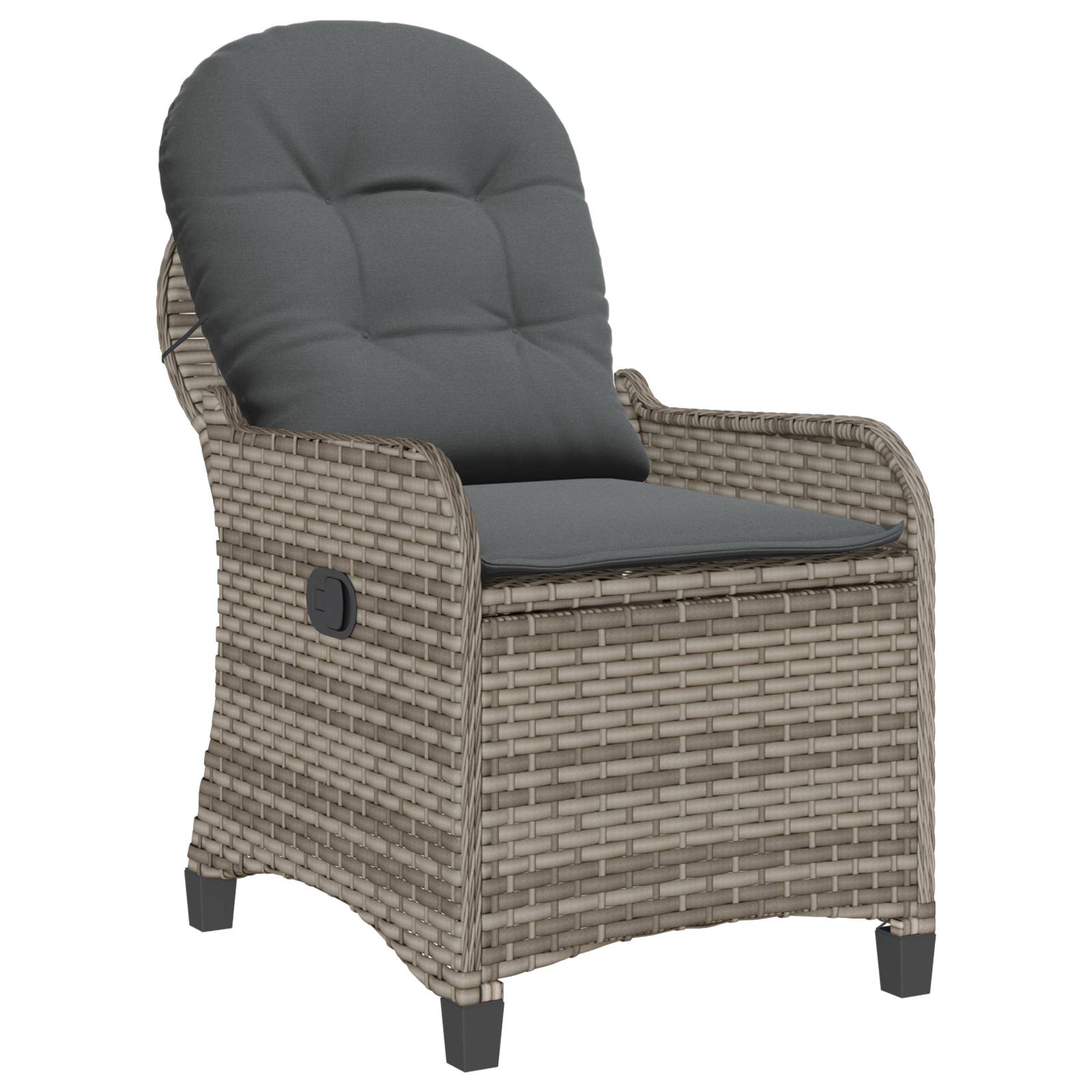 vidaXL Relaxsessel mit Kissen Grau Poly Rattan