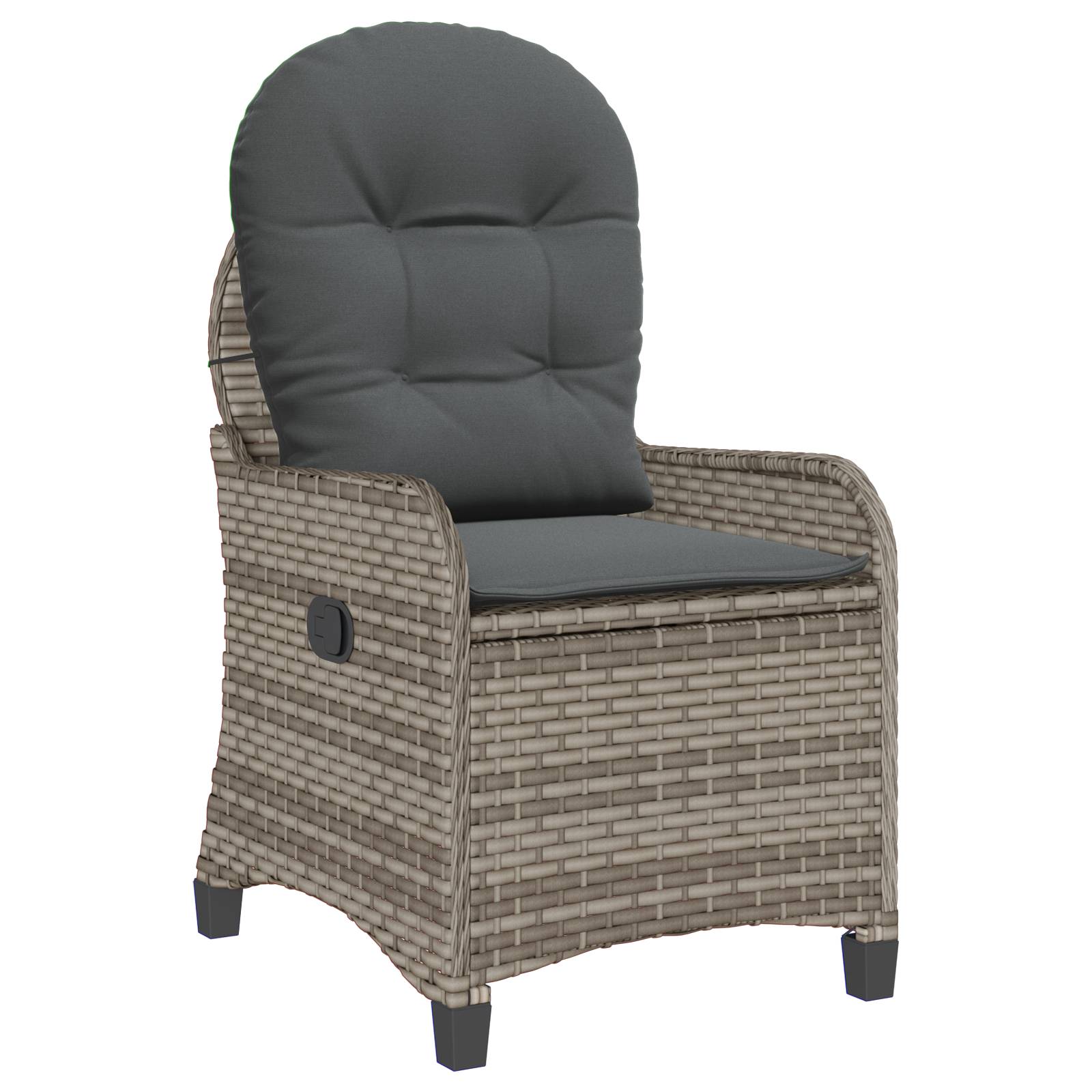 vidaXL Relaxsessel mit Kissen Grau Poly Rattan