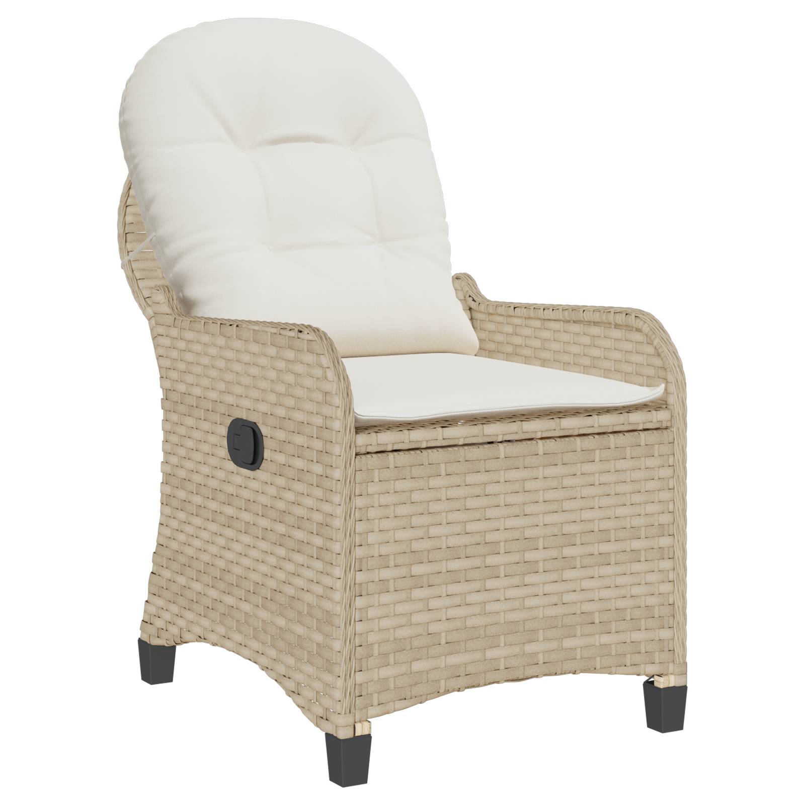 vidaXL Relaxsessel mit Kissen Beige Poly Rattan