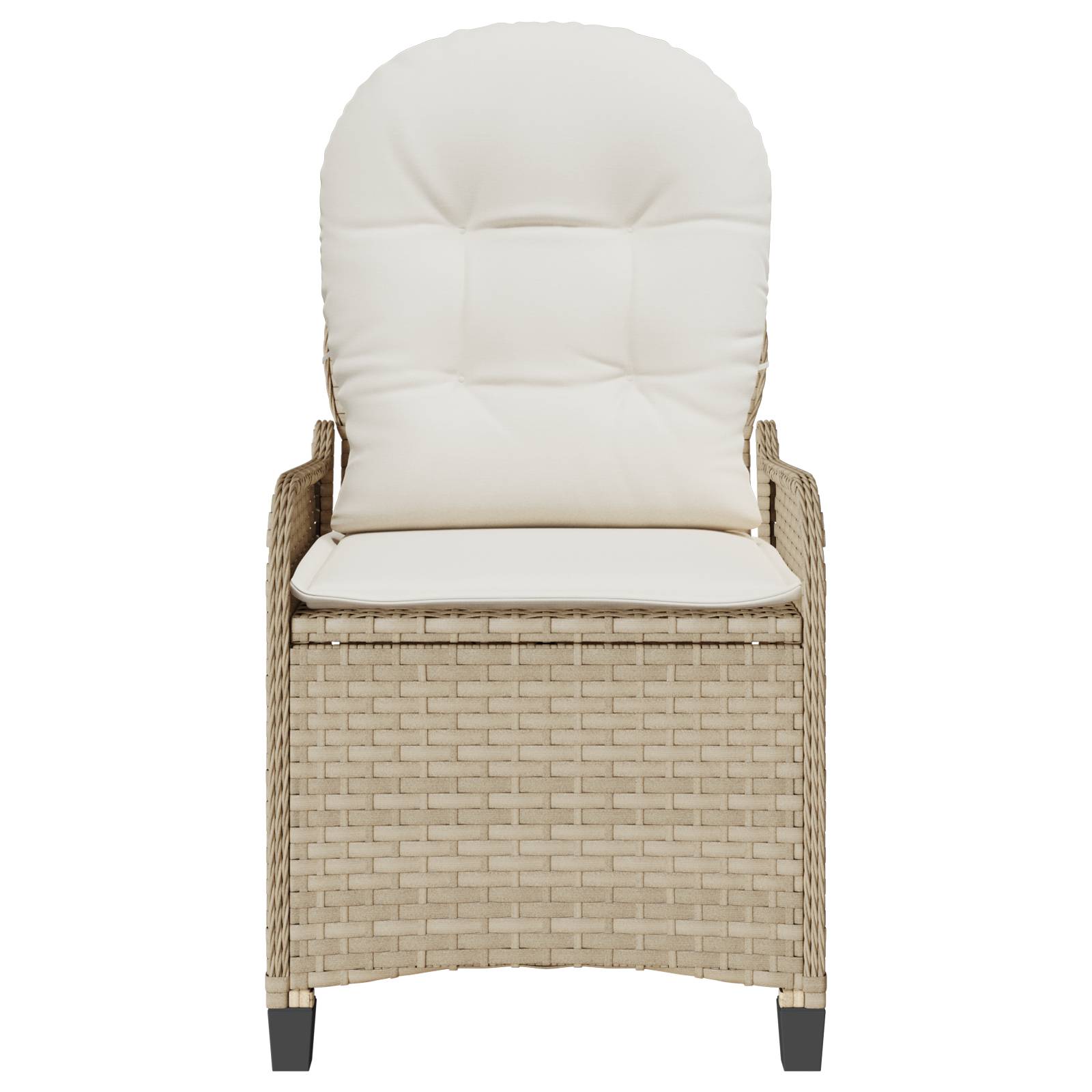 vidaXL Relaxsessel mit Kissen Beige Poly Rattan