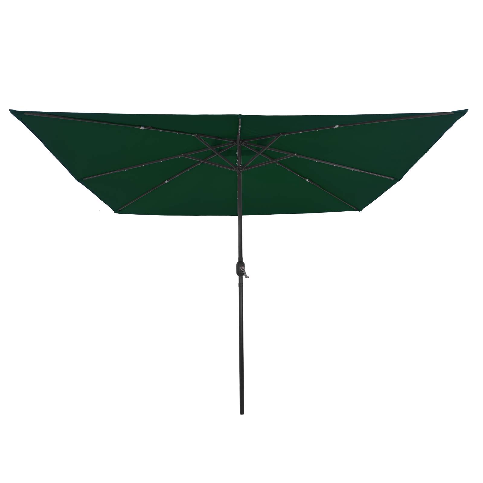 vidaXL Quadrat Gartenparasole mit LED-Lichtern 295x245 cm Grün