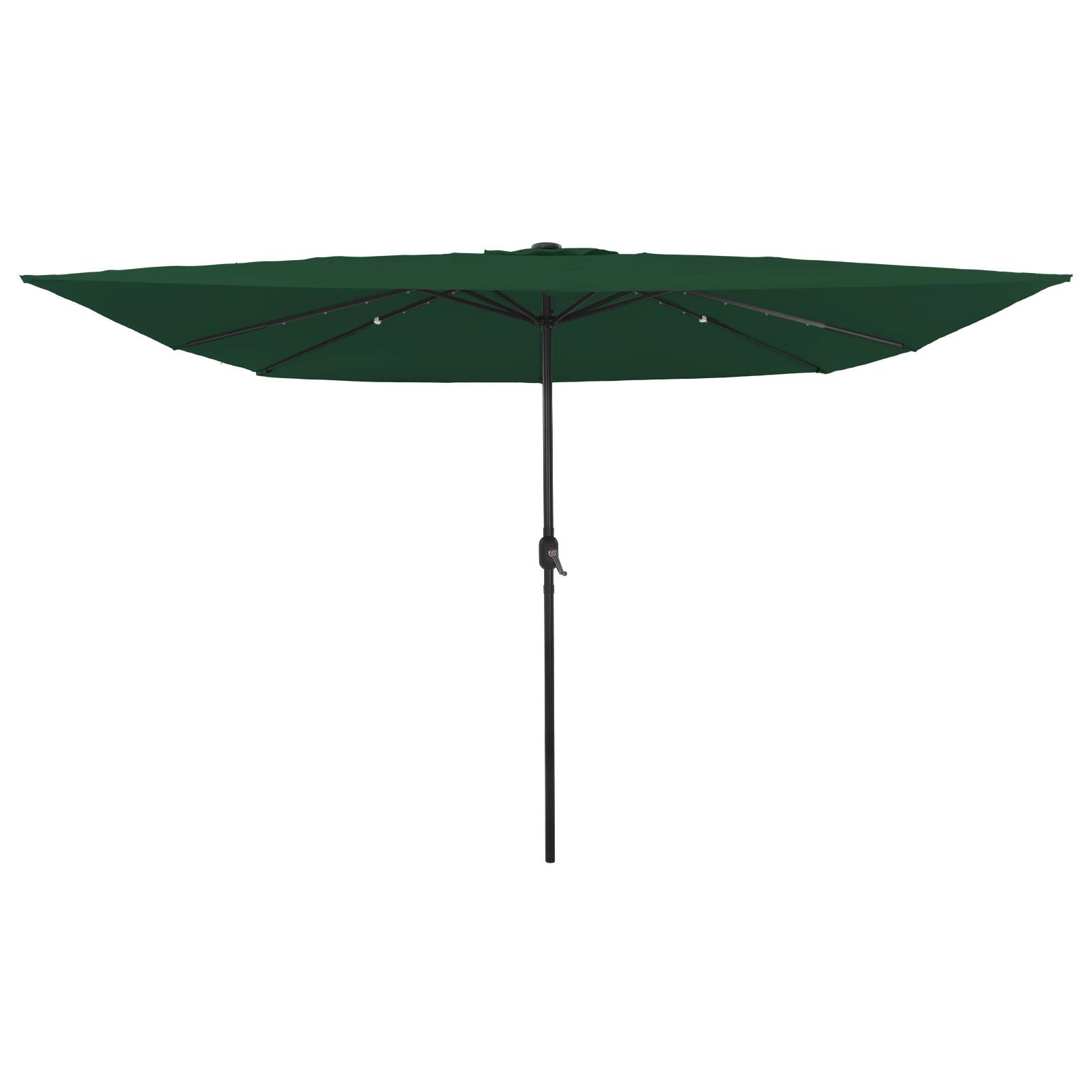 vidaXL Quadrat Gartenparasole mit LED-Lichtern 295x245 cm Grün