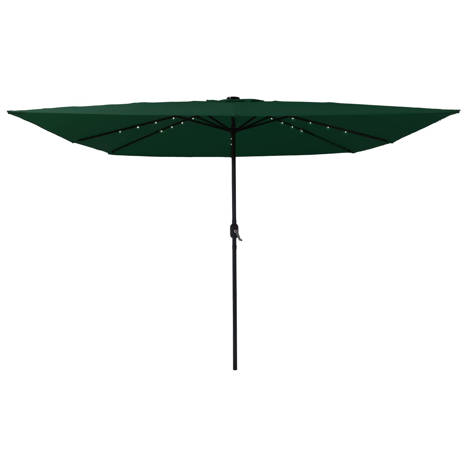 vidaXL Quadrat Gartenparasole mit LED-Lichtern 295x245 cm Grün