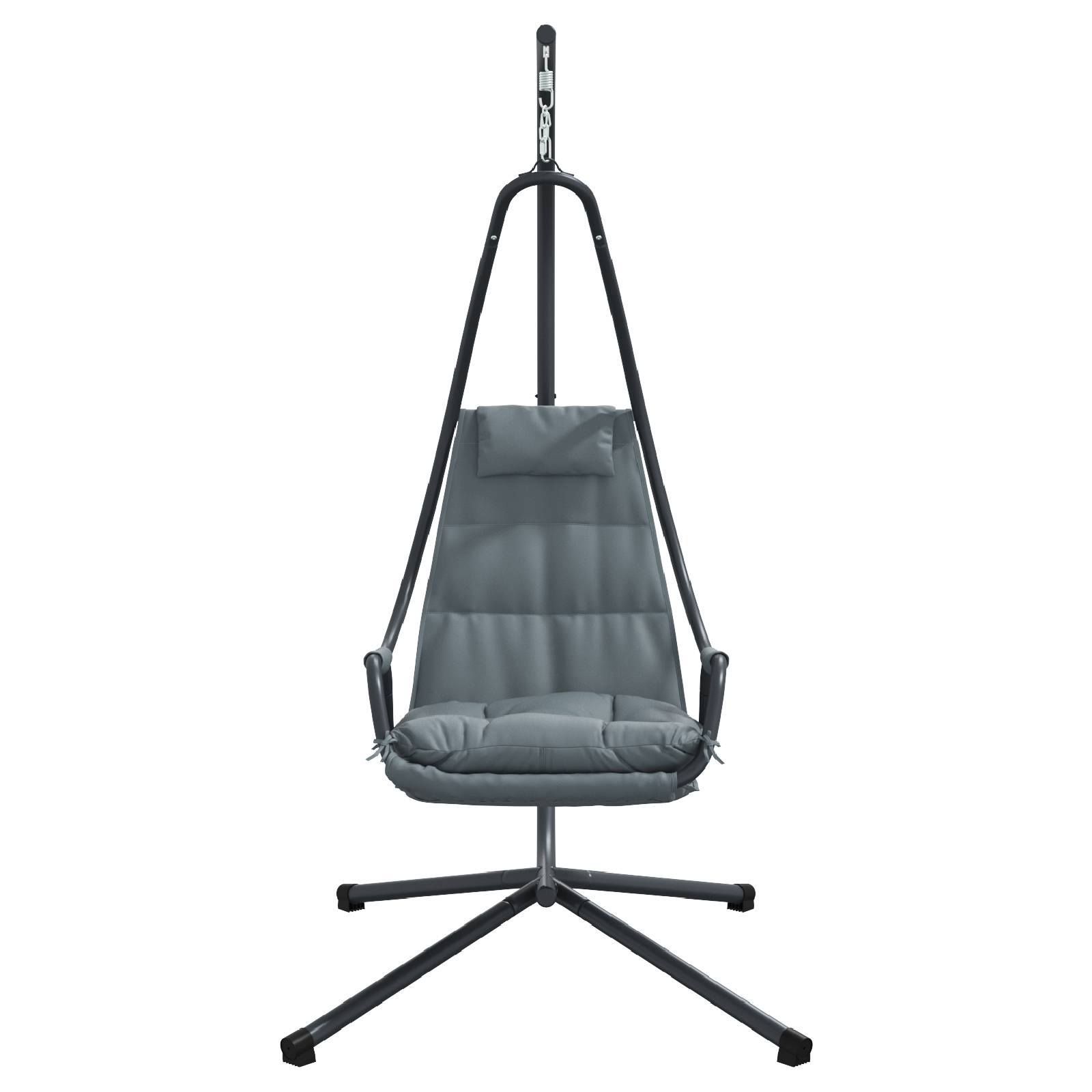 vidaXL Hängesessel mit Gestell und Kissen Anthrazit Stahl