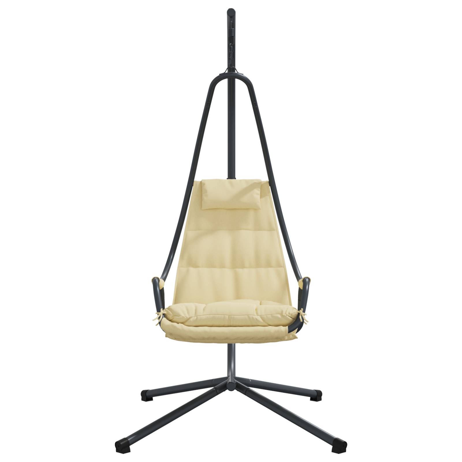 vidaXL Hängestuhl mit Gestell und Kissen Beige Stahl