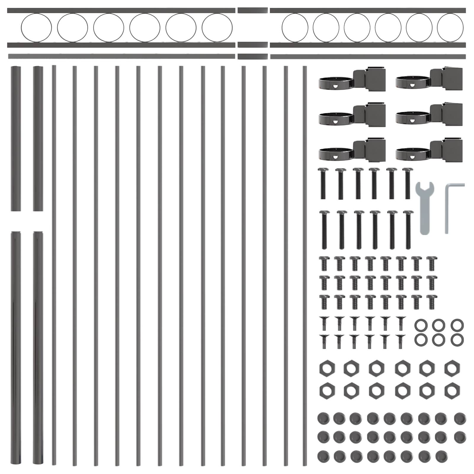 vidaXL Gartenzaun Grau 1,7x0,8 m Stahl