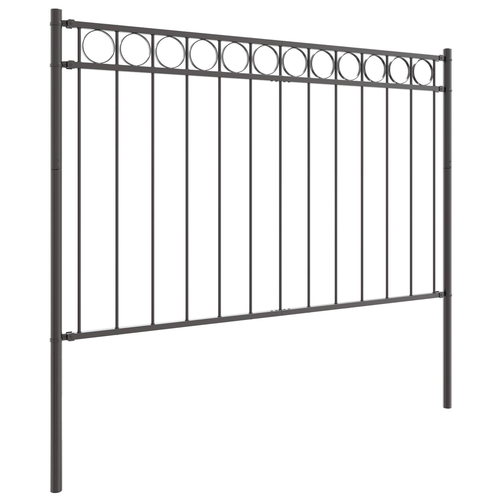 vidaXL Gartenzaun Grau 1,7x1 m Stahl