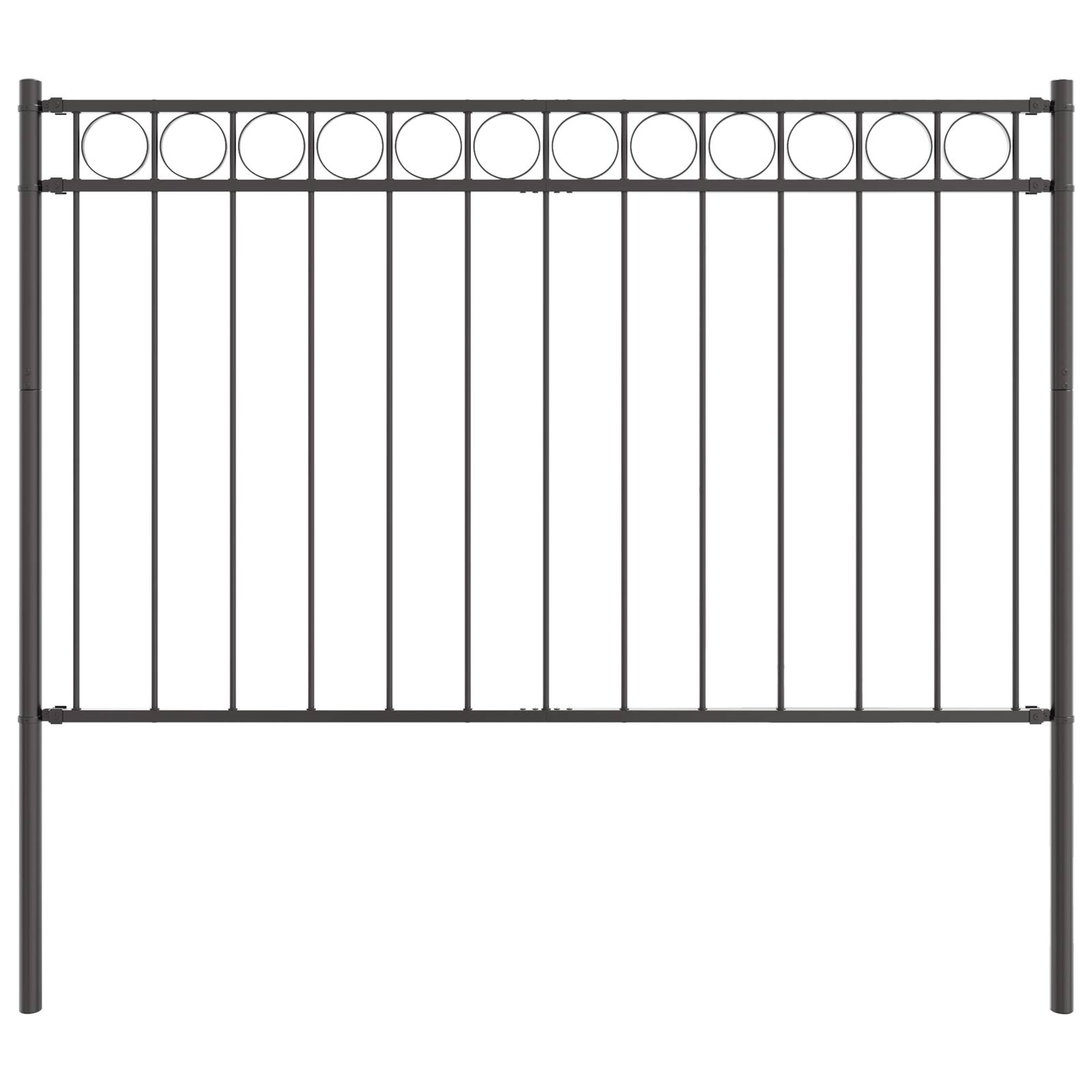 vidaXL Gartenzaun Grau 1,7x0,8 m Stahl