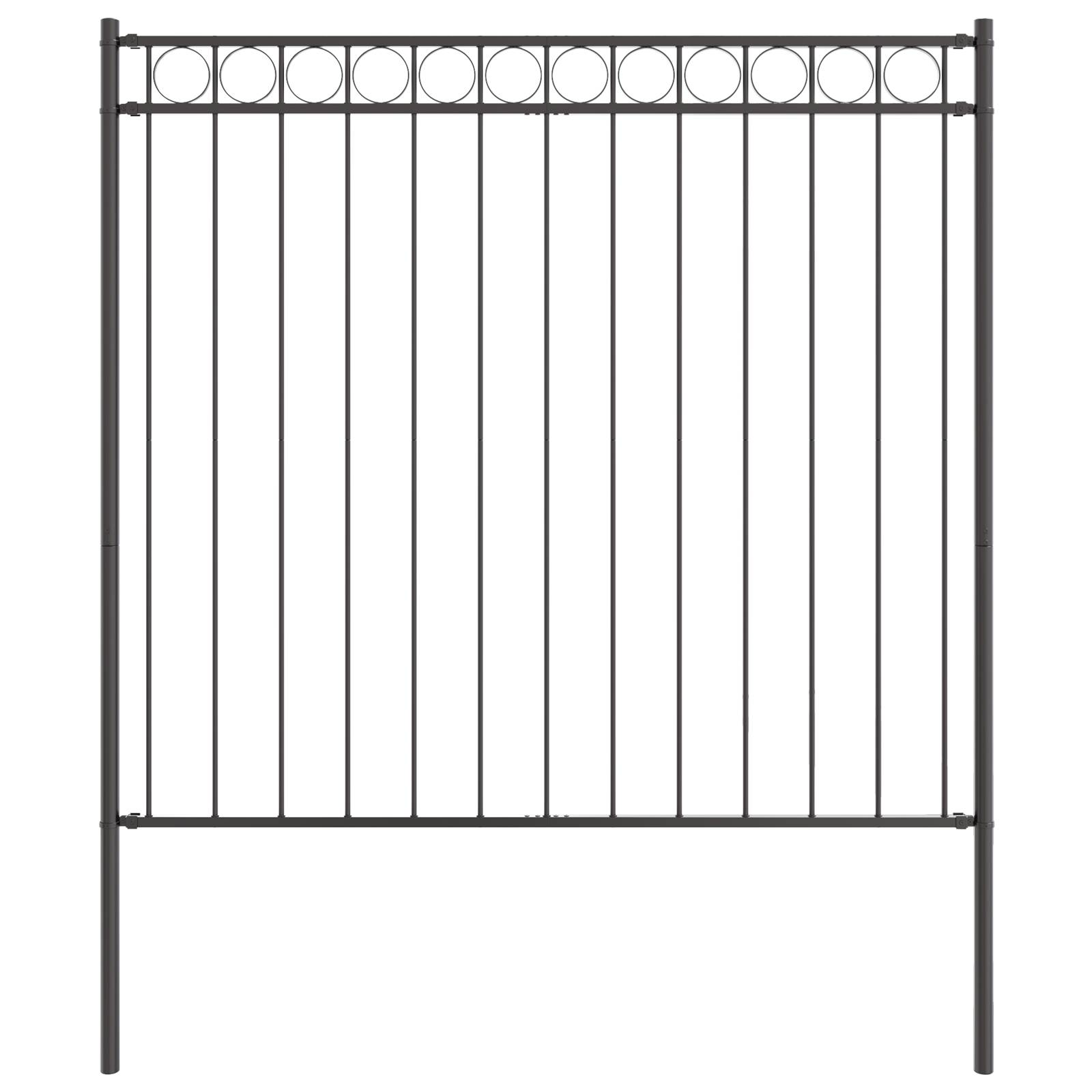 vidaXL Gartenzaun Grau 1,7x1,2 m Stahl