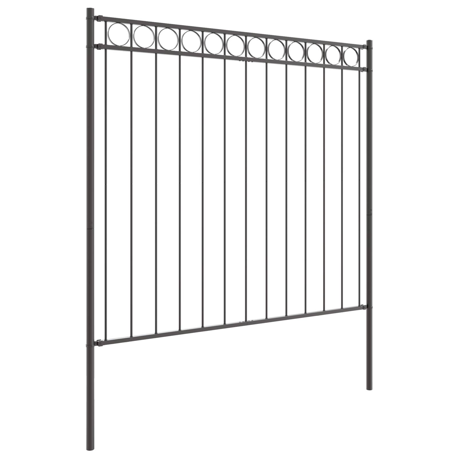 vidaXL Gartenzaun Grau 1,7x1,2 m Stahl