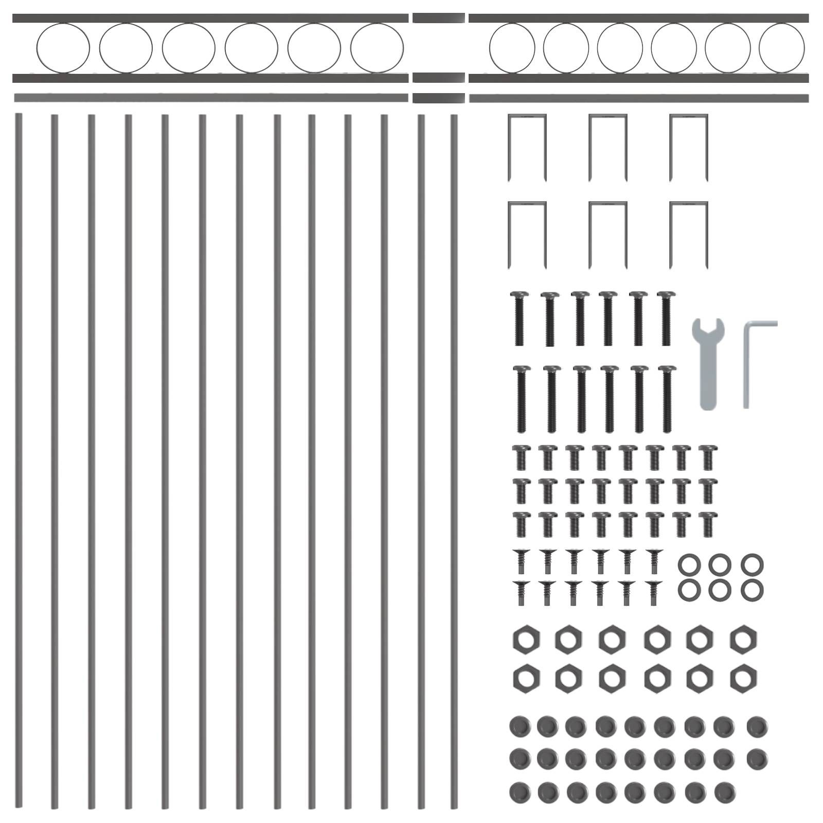 vidaXL Zaunfeld Grau 1,7x1,5 m Stahl