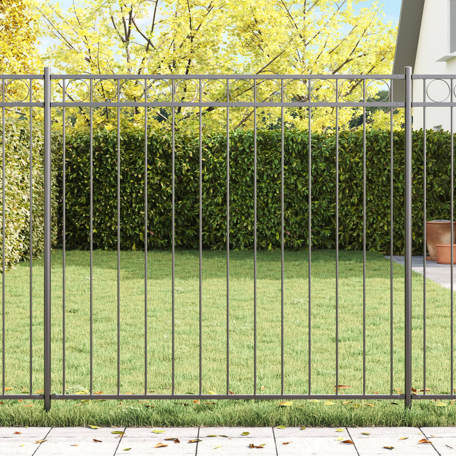 vidaXL Zaunfeld Grau 1,7x1,2 m Stahl