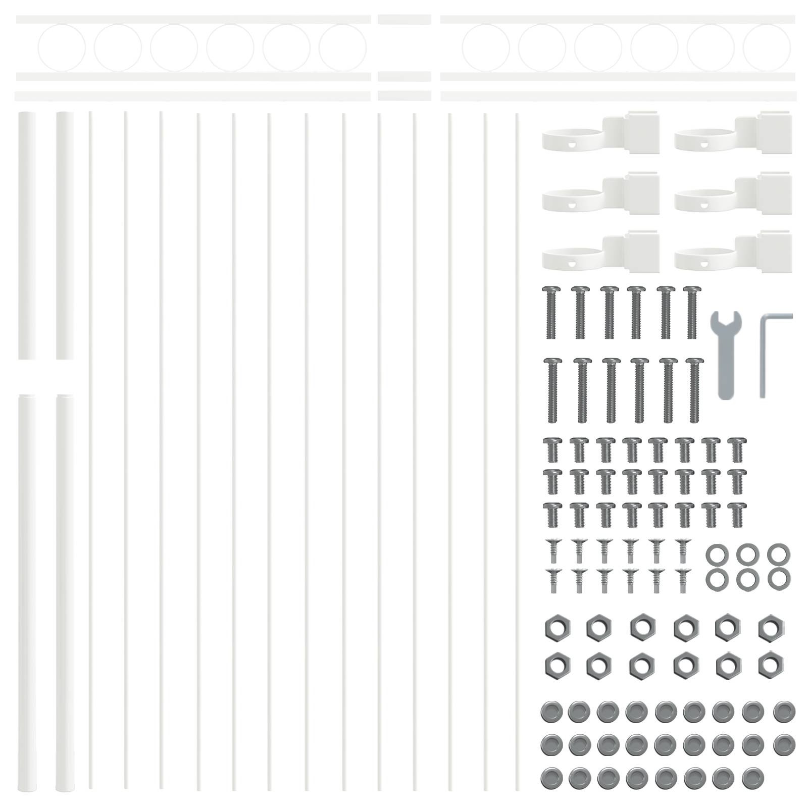 vidaXL Gartenzaun Weiß 1,7x1,5 m Stahl