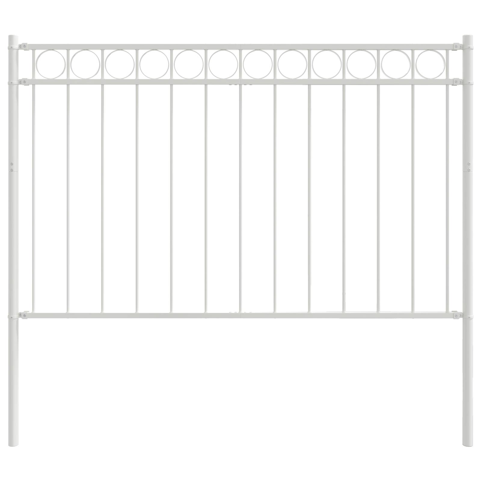 vidaXL Gartenzaun Weiß 1,7x0,8 m Stahl