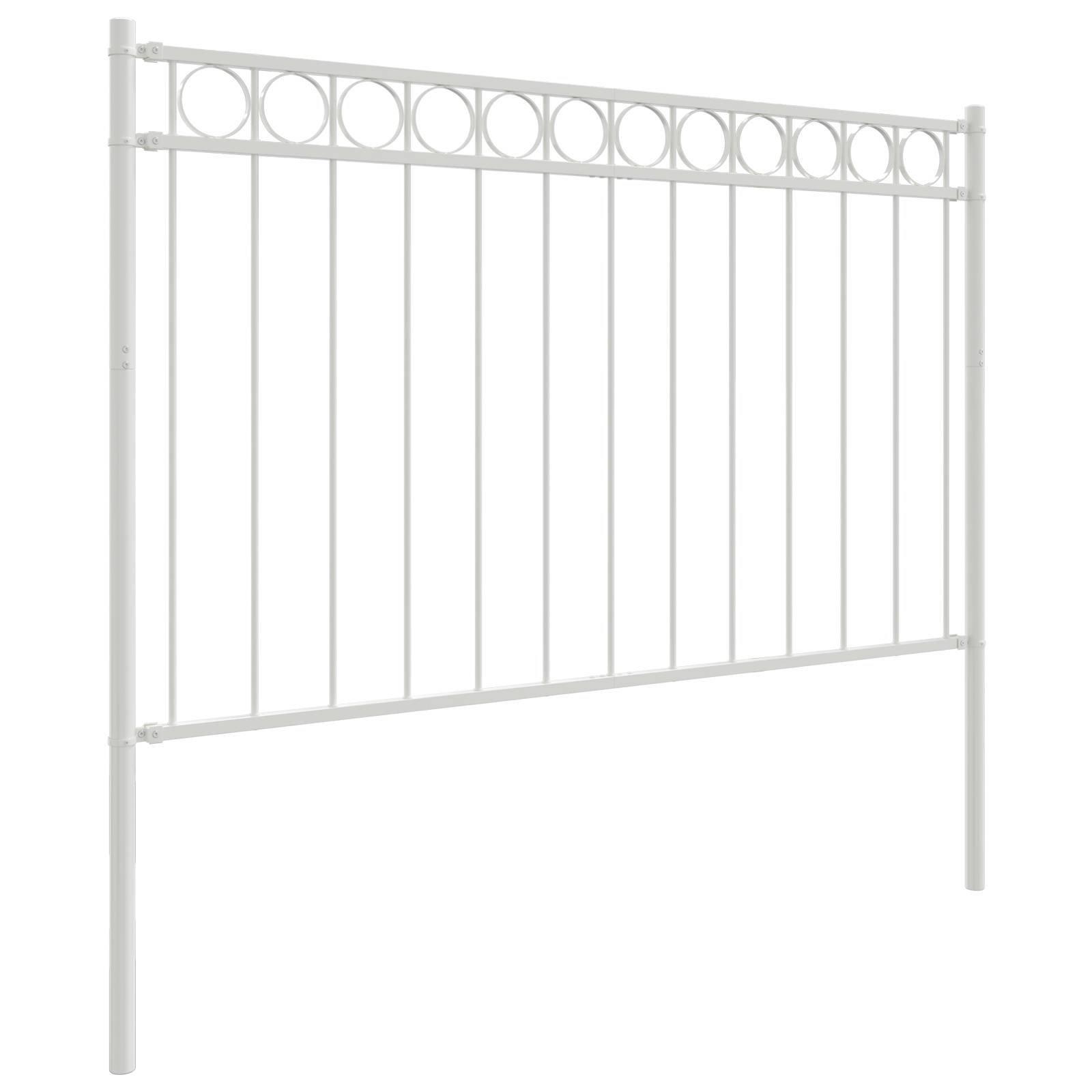 vidaXL Gartenzaun Weiß 1,7x0,8 m Stahl