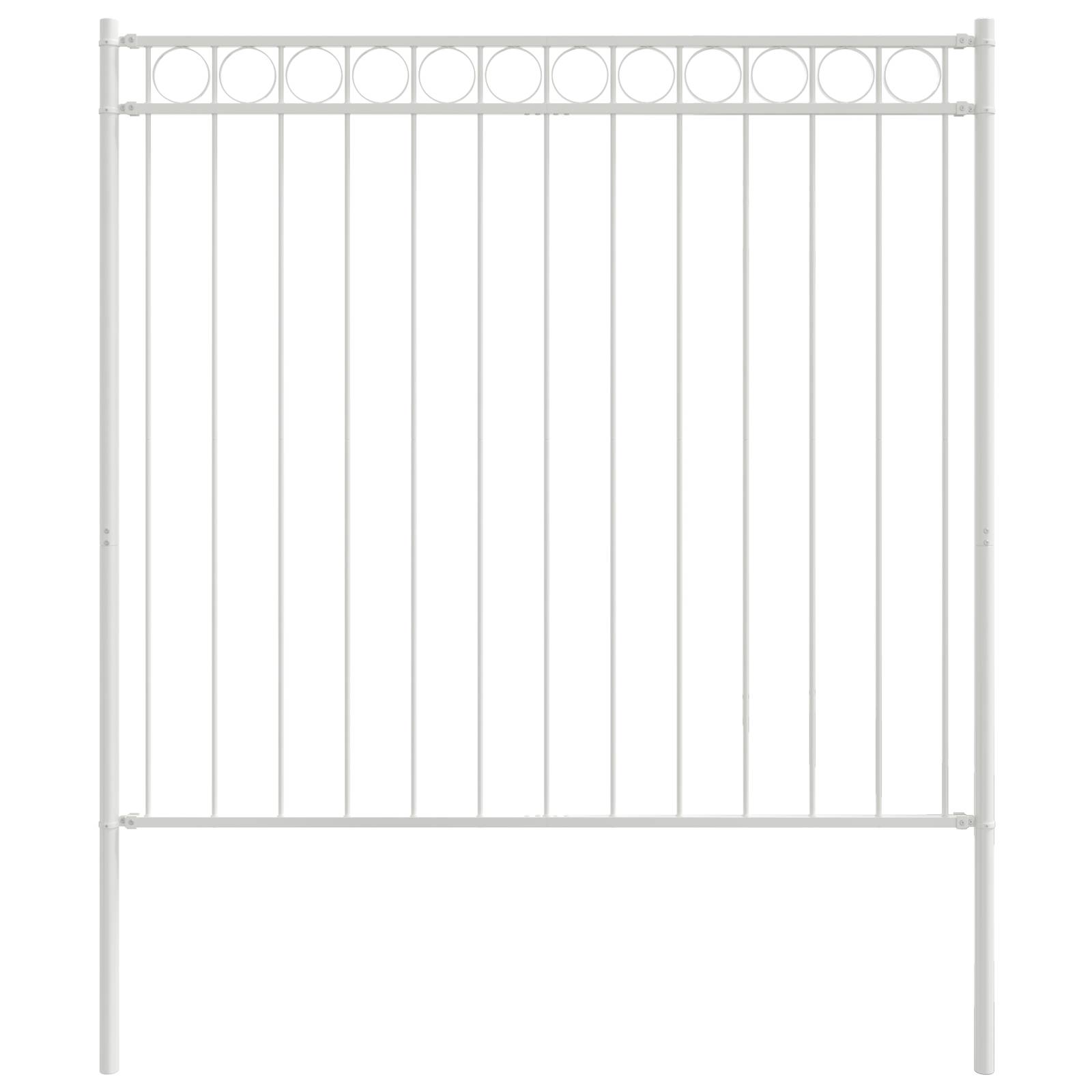 vidaXL Gartenzaun Weiß 1,7x1,2 m Stahl