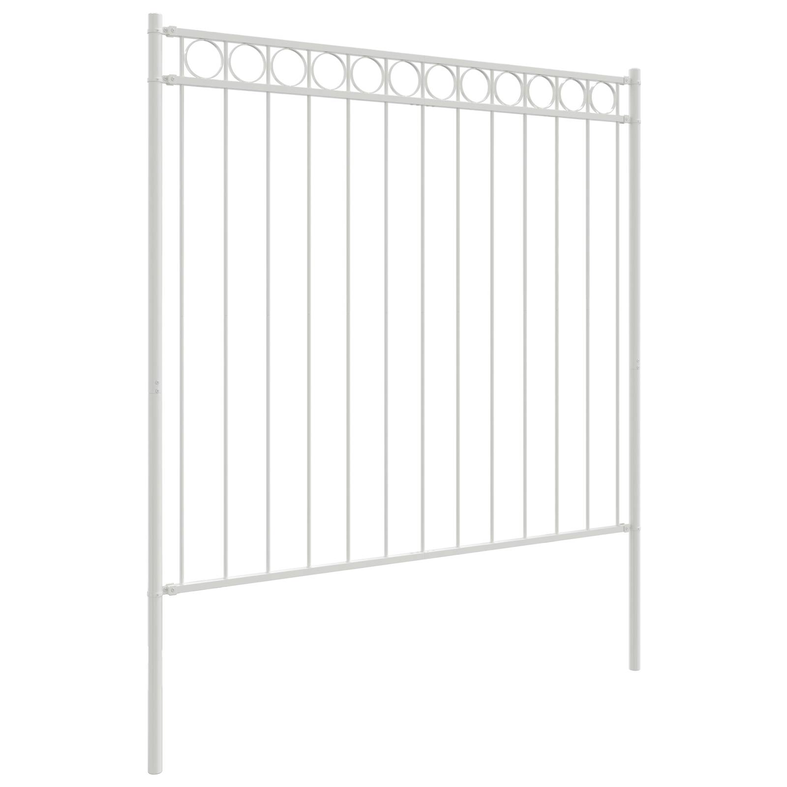vidaXL Gartenzaun Weiß 1,7x1,2 m Stahl