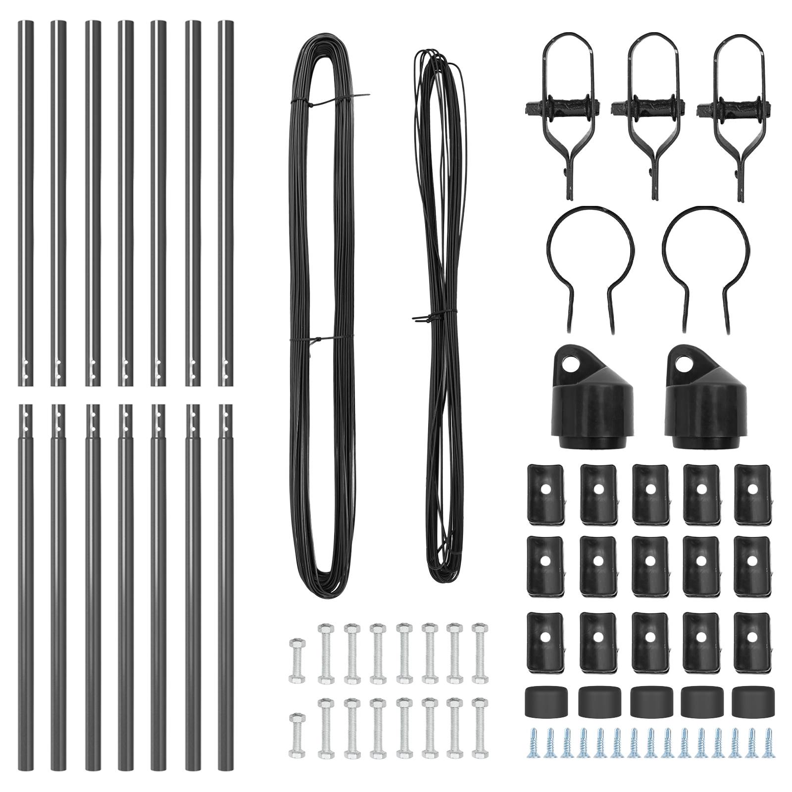 vidaXL Zaunpfosten 7 Stück Grau Ø32 mm 200 cm Verzinkter Stahl