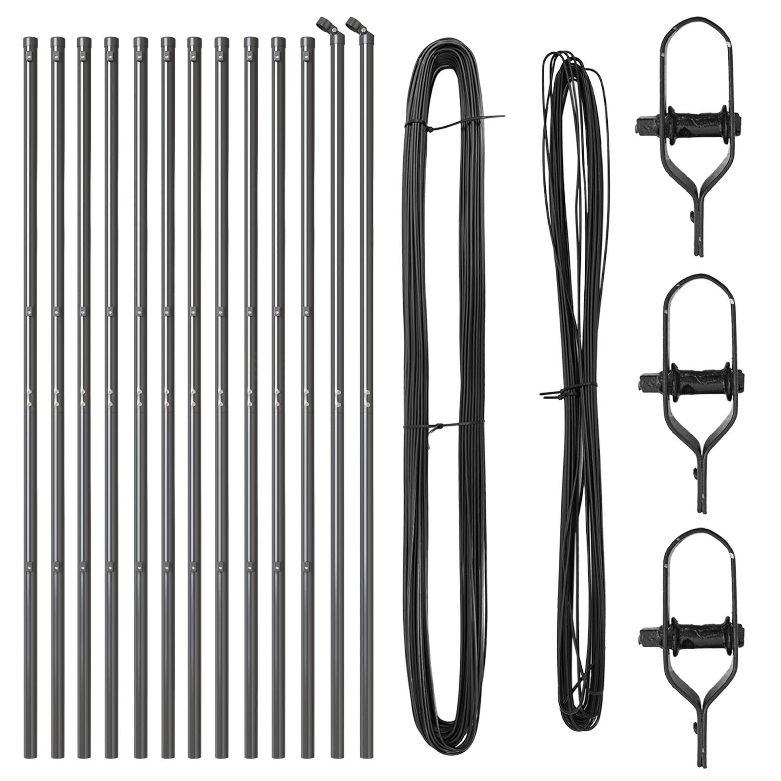 vidaXL Zaunpfosten 13 Stk. Grau Ø32 mm 190 cm Verzinkter Stahl