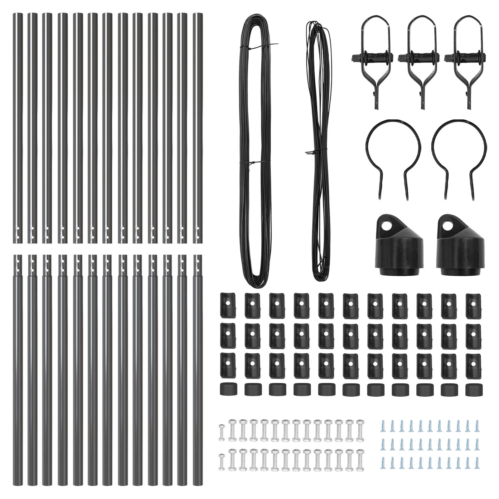 vidaXL Zaunpfosten 13 Stk. Grau Ø32 mm 150 cm Verzinkter Stahl
