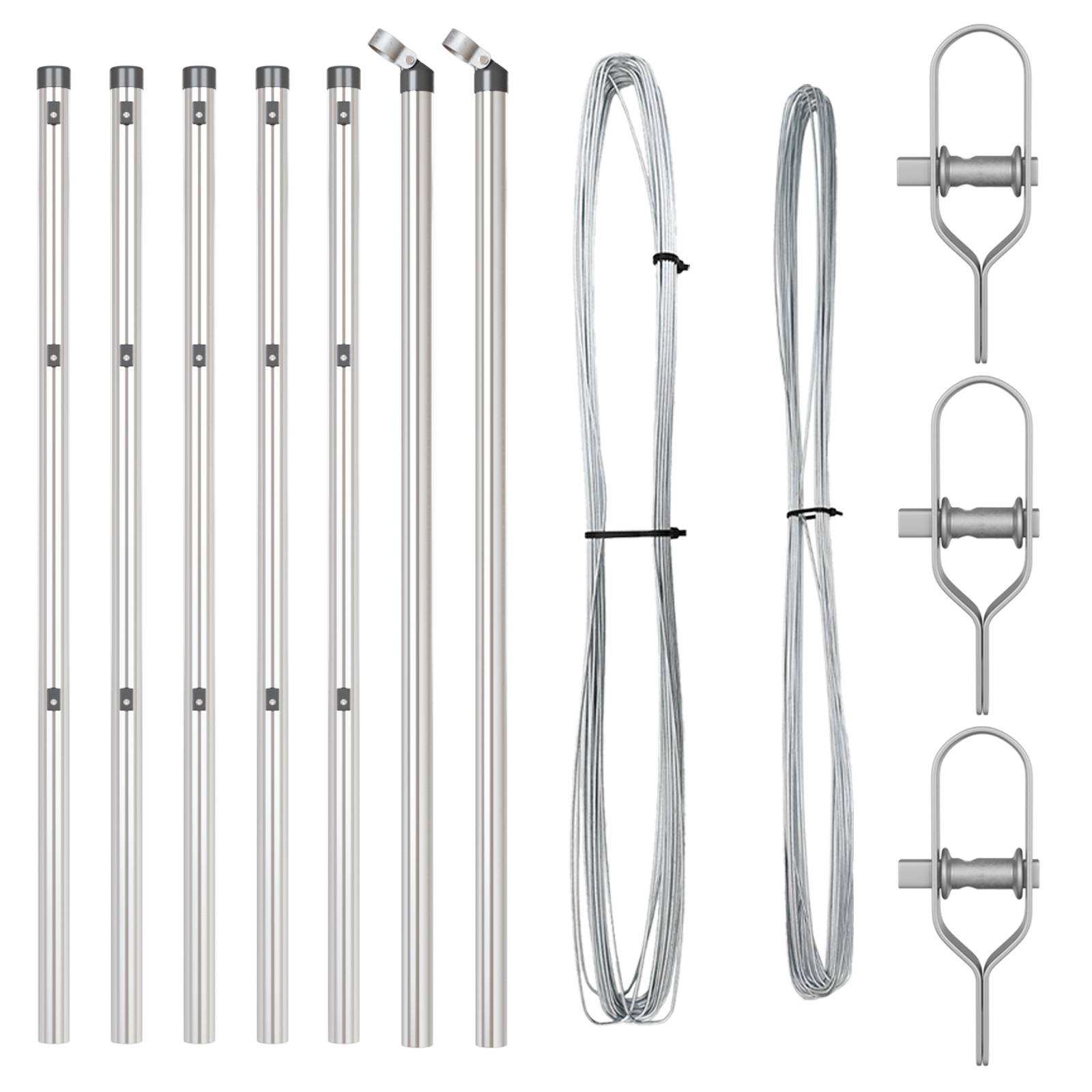 vidaXL Zaunpfosten 7 Stk. Ø32 mm 120 cm Verzinkter Stahl