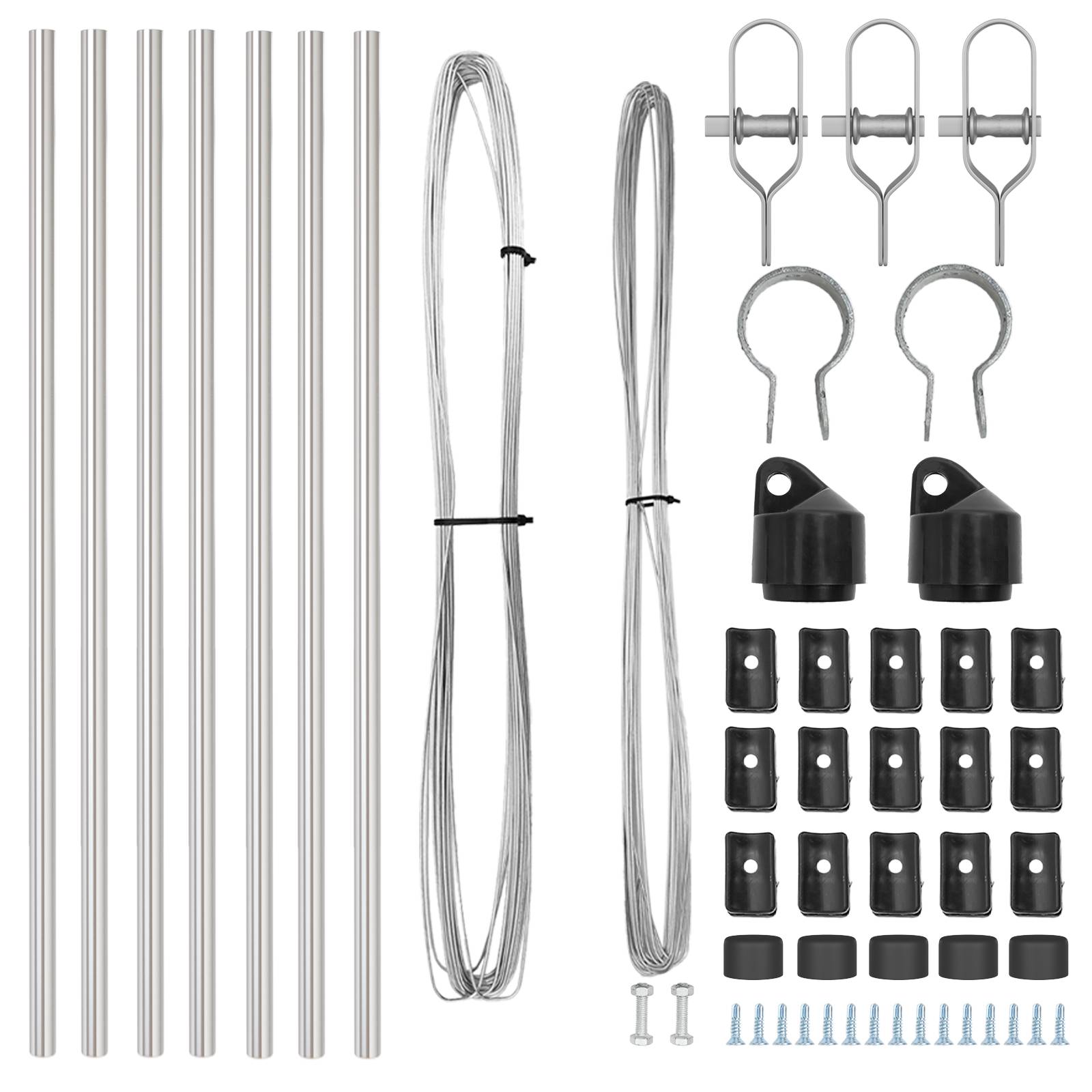 vidaXL Zaunpfosten 7 Stk. Ø32 mm 80 cm Verzinkter Stahl