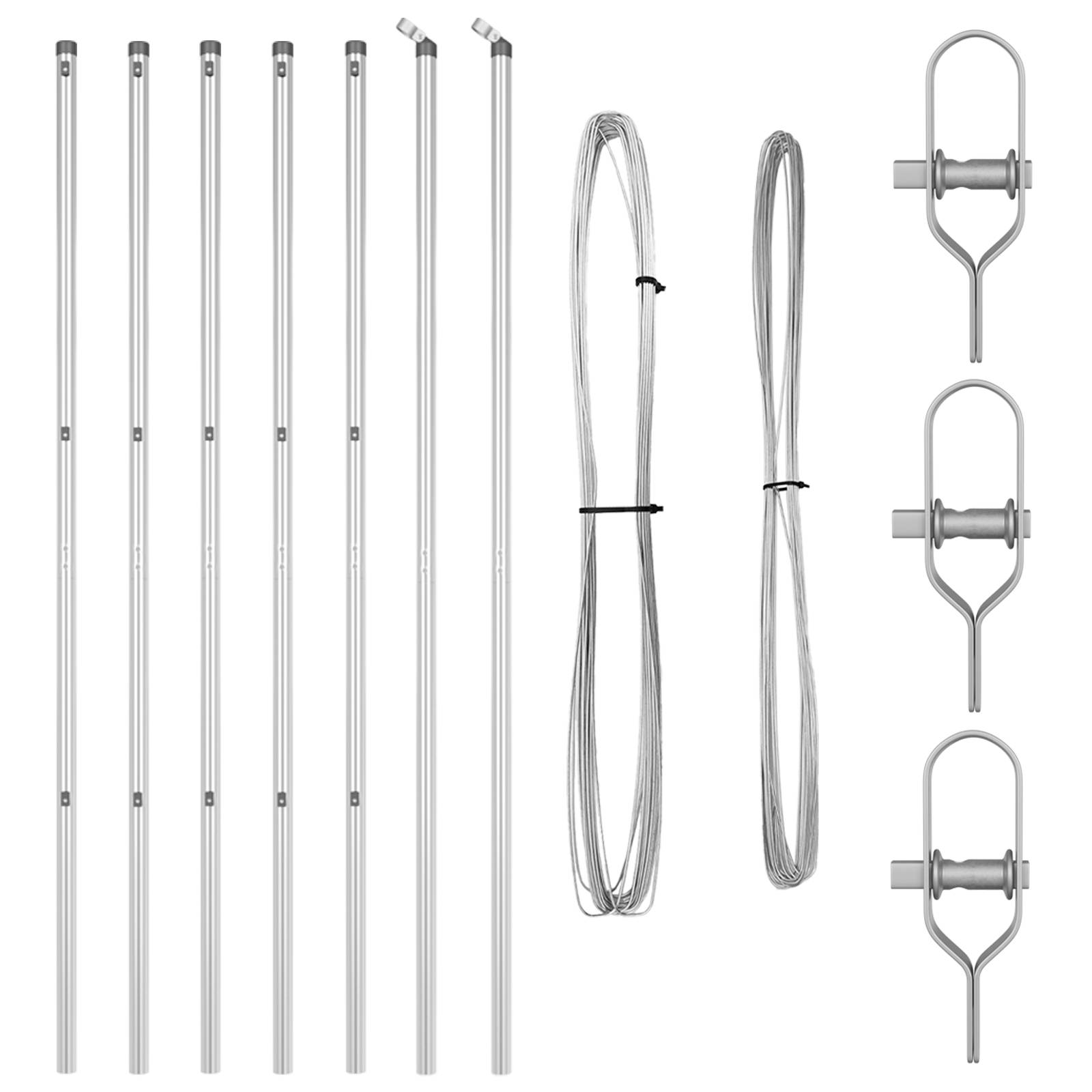 vidaXL Zaunpfosten 7 Stk. Ø32 mm 170 cm Verzinkter Stahl