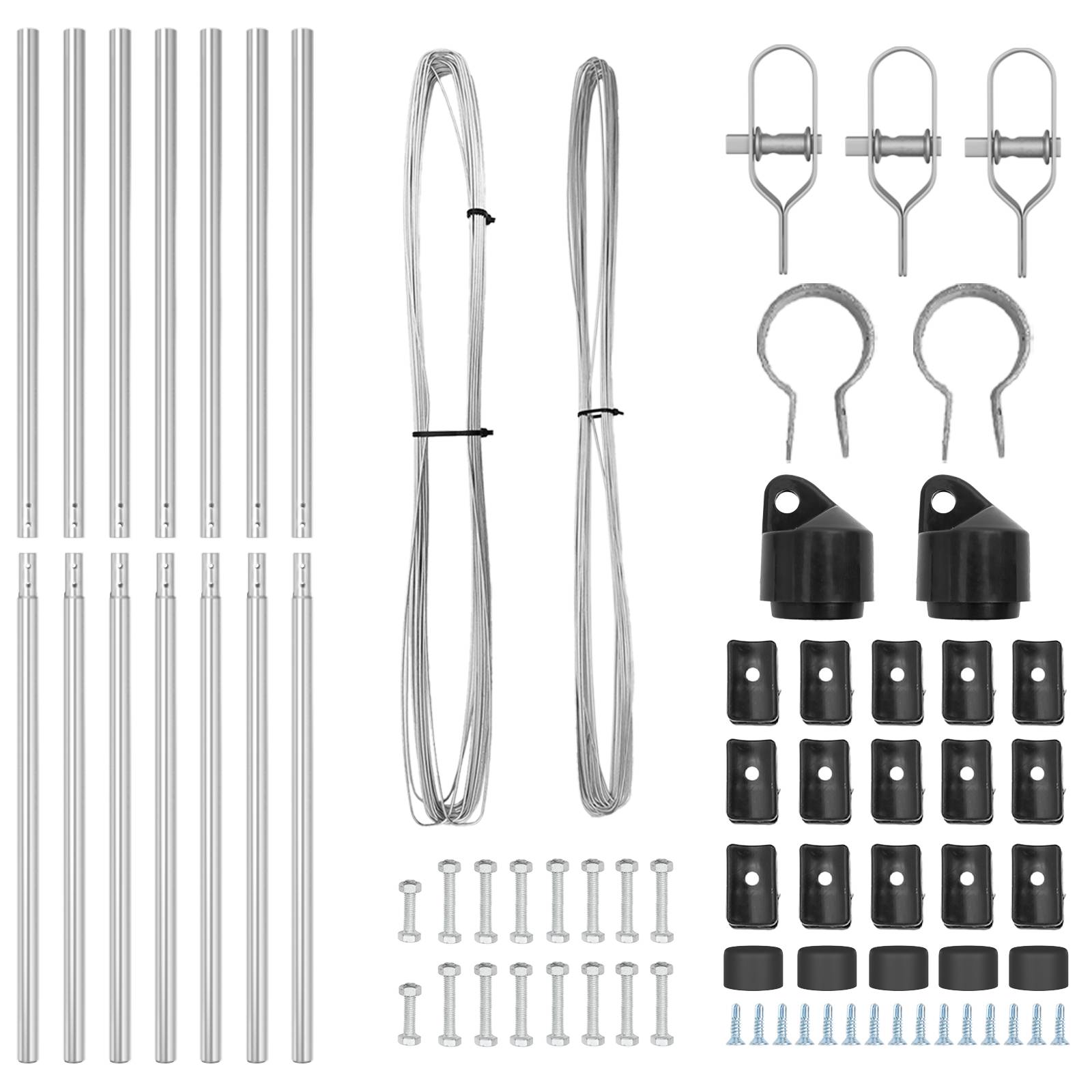 vidaXL Zaunpfosten 7 Stk. Ø32 mm 170 cm Verzinkter Stahl