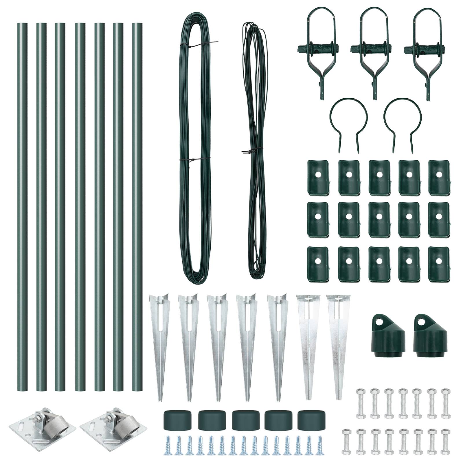 vidaXL Zaunpfosten mit Spitzen 7 Stk. Ø32 mm 60 cm Verzinkter Stahl