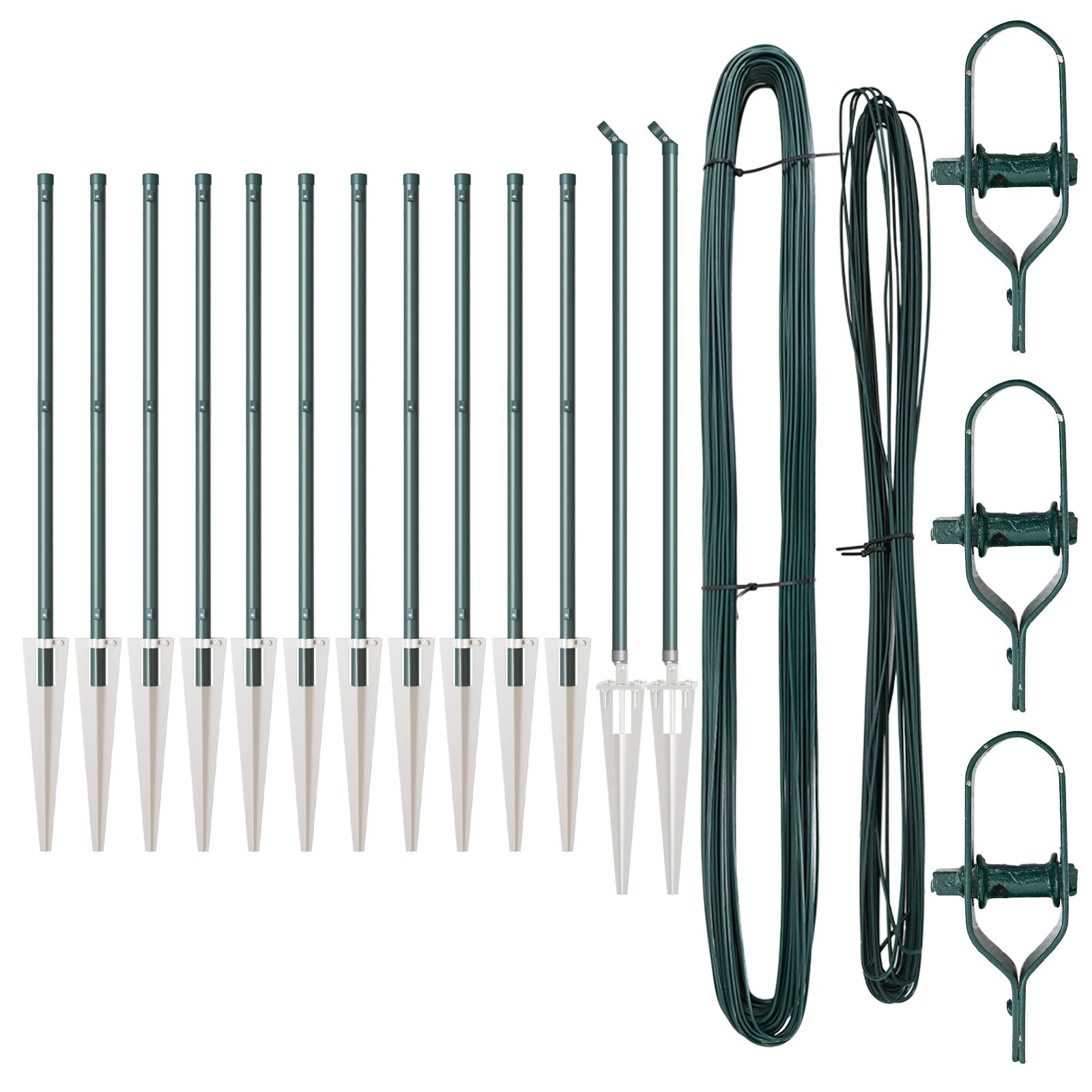 vidaXL Zaunpfosten mit Spitzen 13 Stk. Ø32 mm 60 cm Verzinkter Stahl