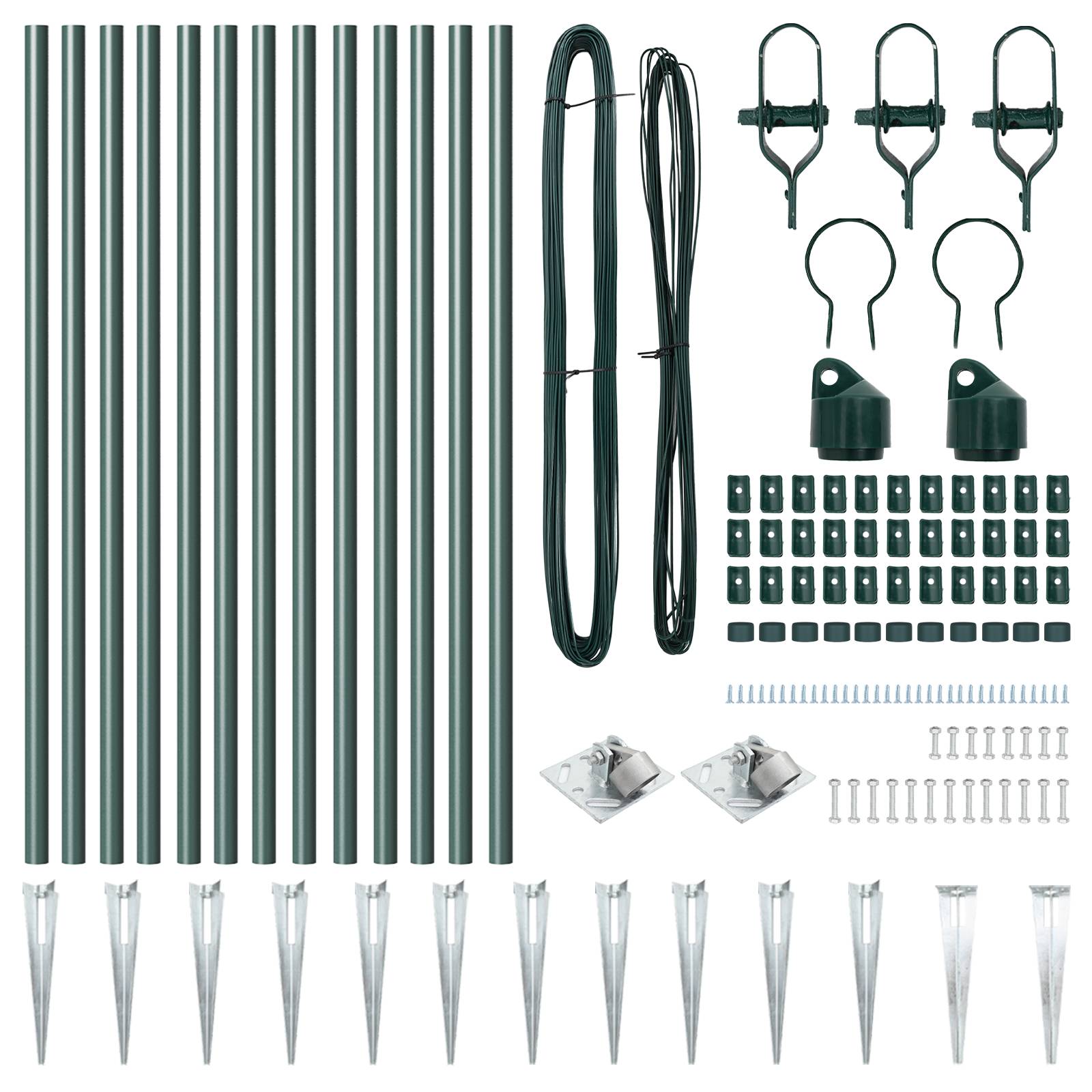 vidaXL Zaunpfosten mit Spitzen 13 Stk. Ø32 mm 60 cm Verzinkter Stahl