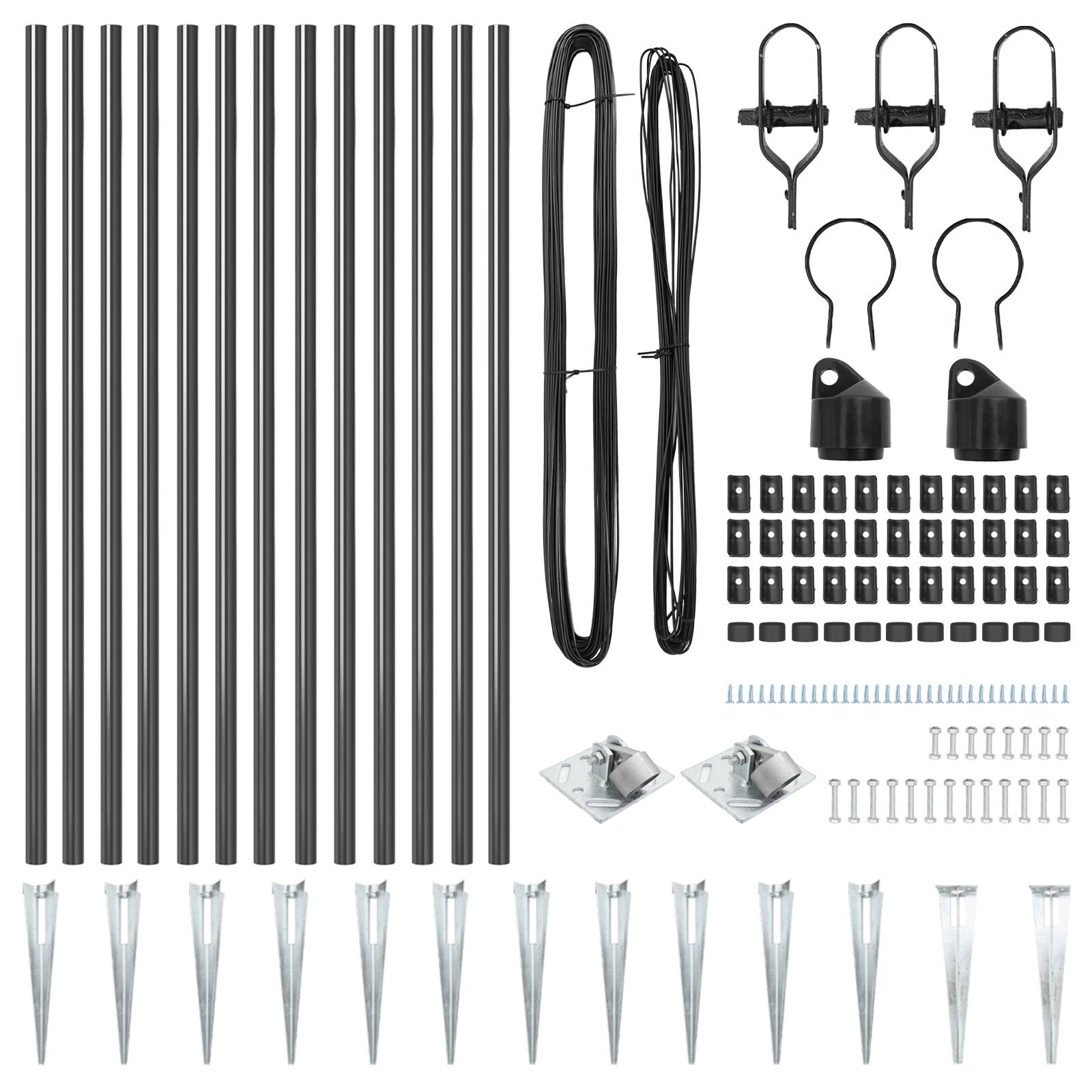 vidaXL Zaunpfosten mit Spitze 13 Stück Ø32 mm 80 cm galvanisierter Stahl