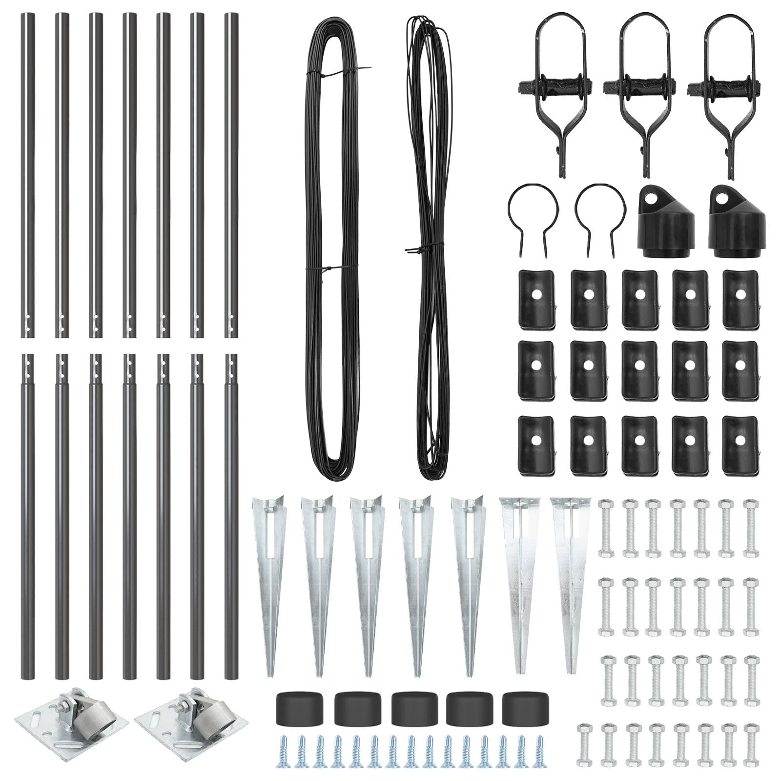 vidaXL Zaunpfosten mit Spitzen 7 Stk. Ø32 mm 160 cm Verzinkter Stahl