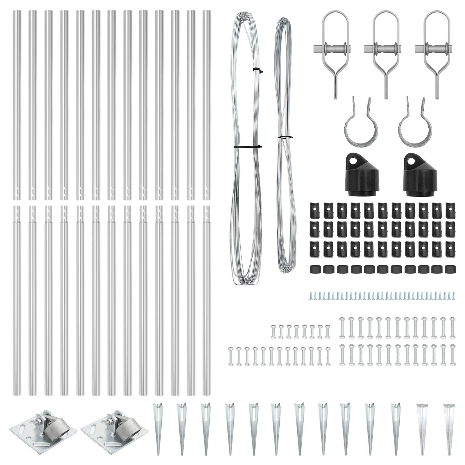 vidaXL Zaunpfosten mit Spitzen 13 Stk. Ø32 mm 160 cm Verzinkter Stahl