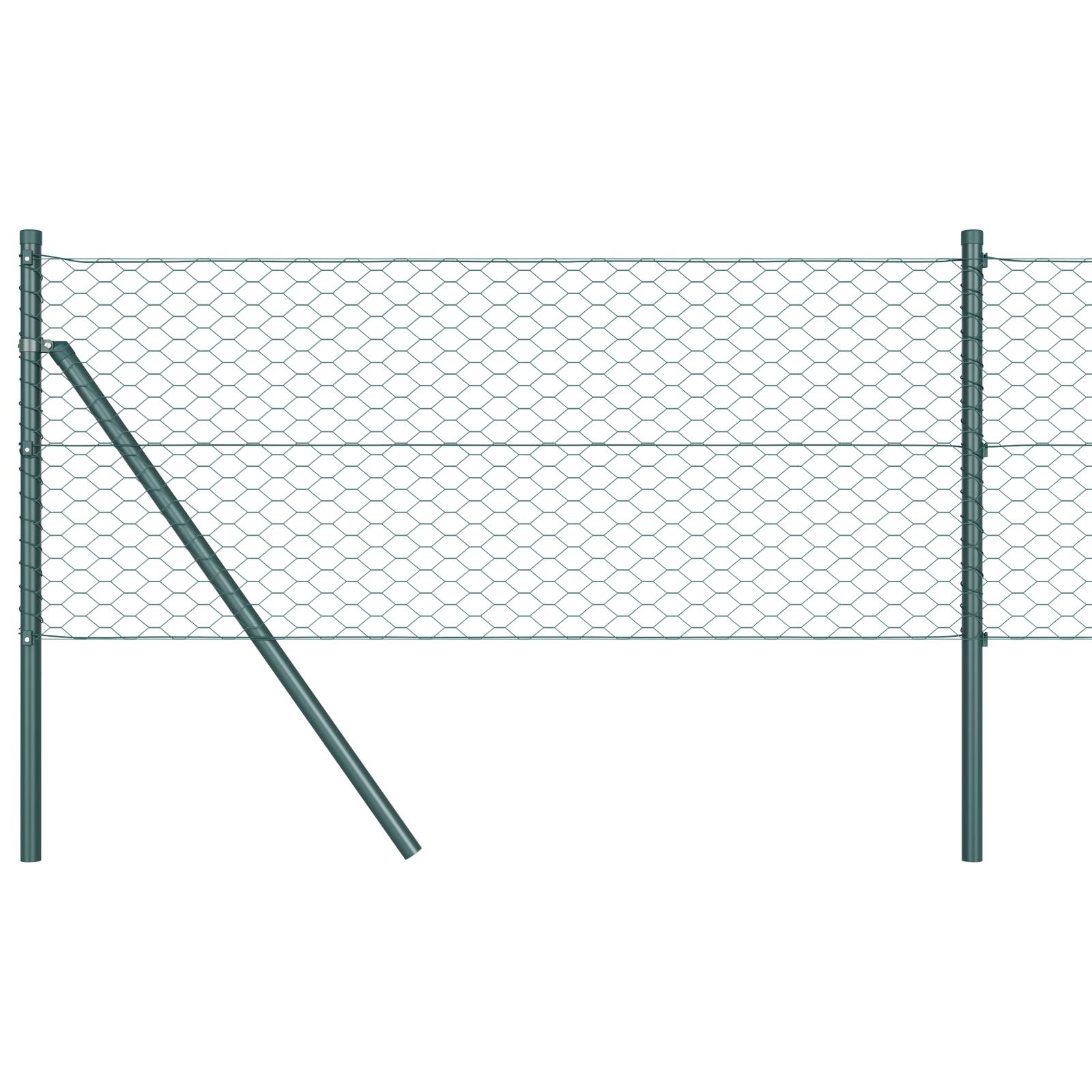 vidaXL Hexagonzaun Grün 0.4x10 m Stahl