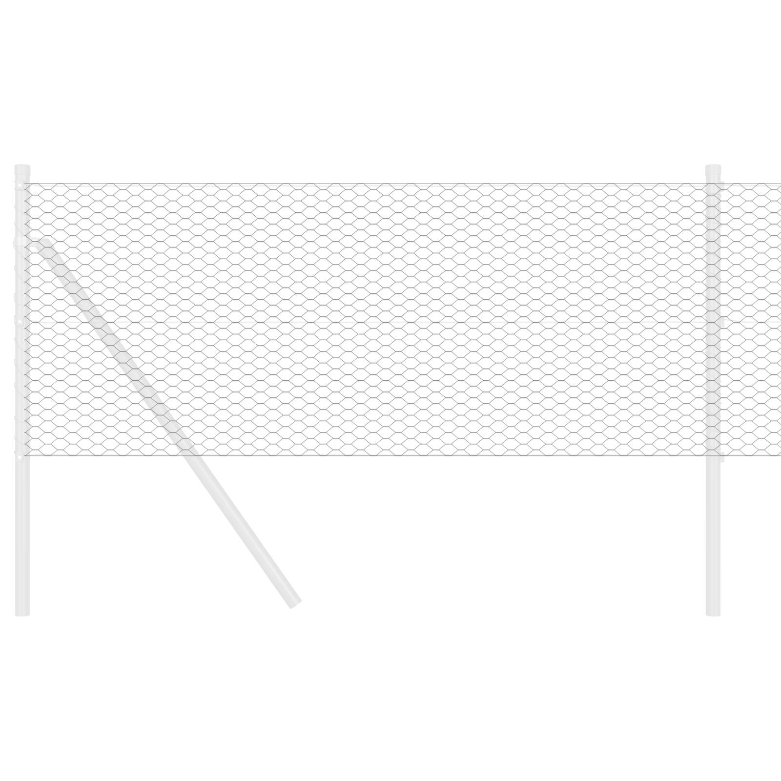 vidaXL Sechseckzaun Grau 0,8x10 m Stahl