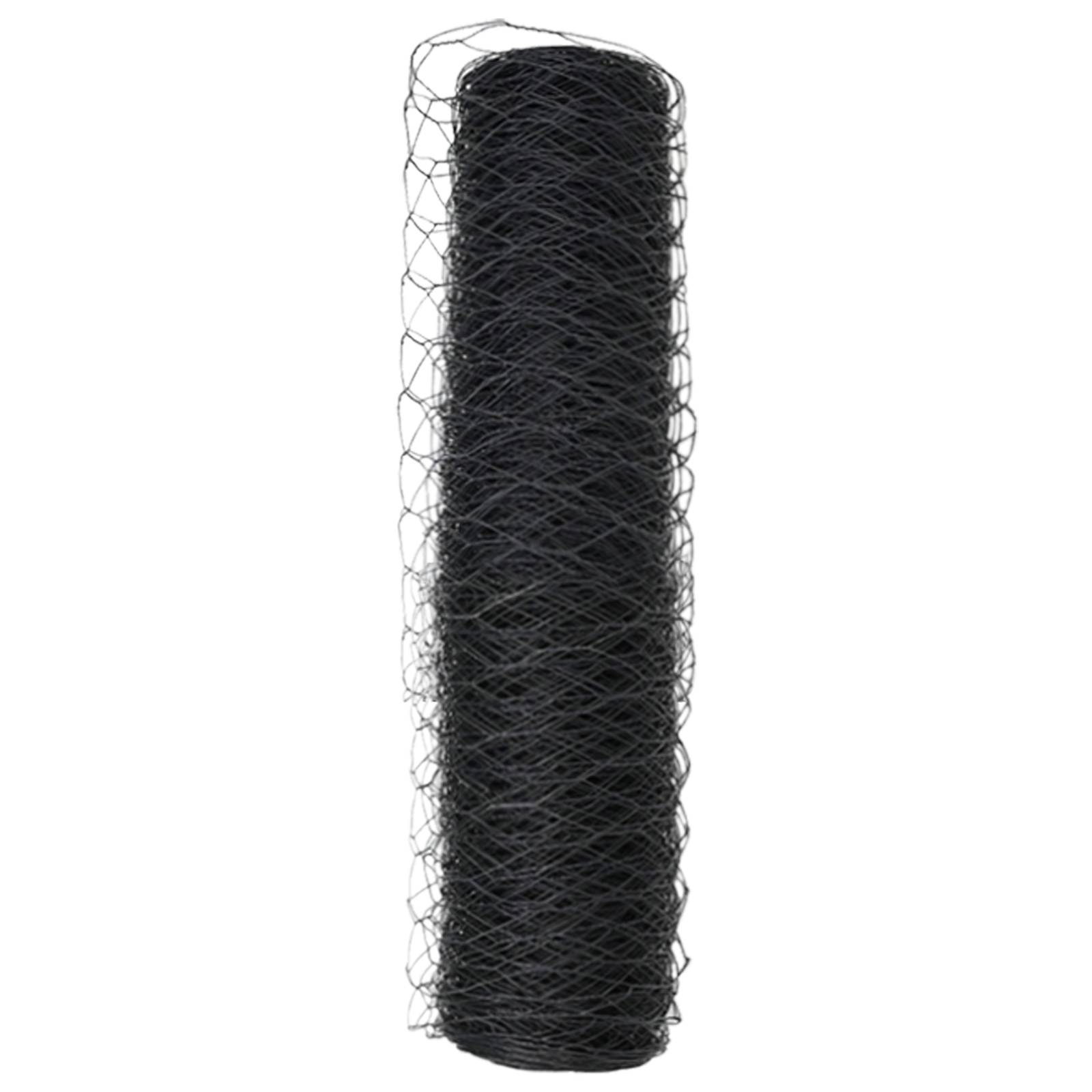 vidaXL Sechseckzaun Grau 0.4x25 m Stahl