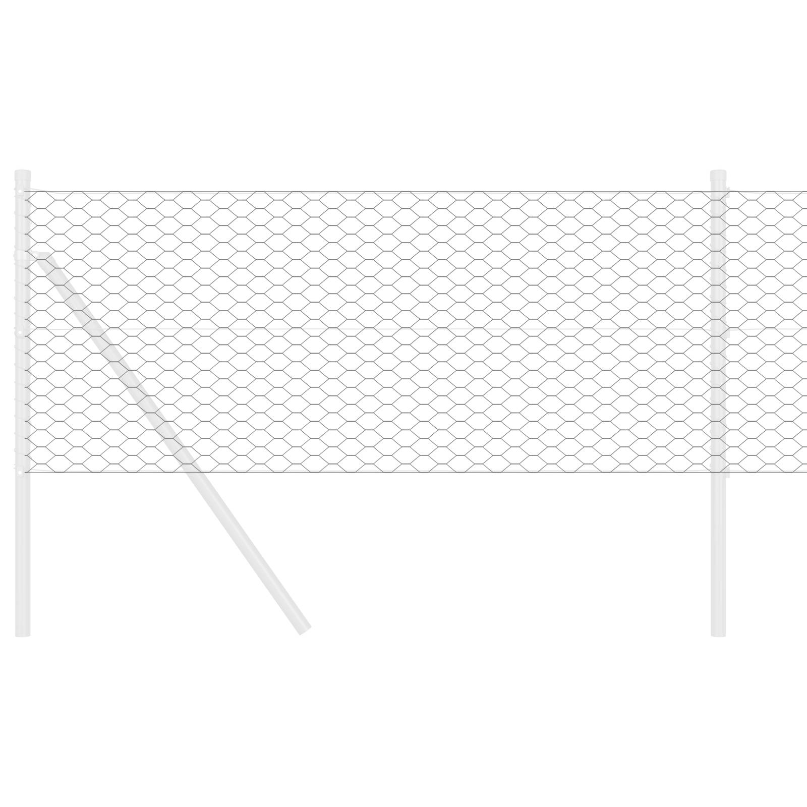 vidaXL Sechseckzaun Grau 0.4x25 m Stahl