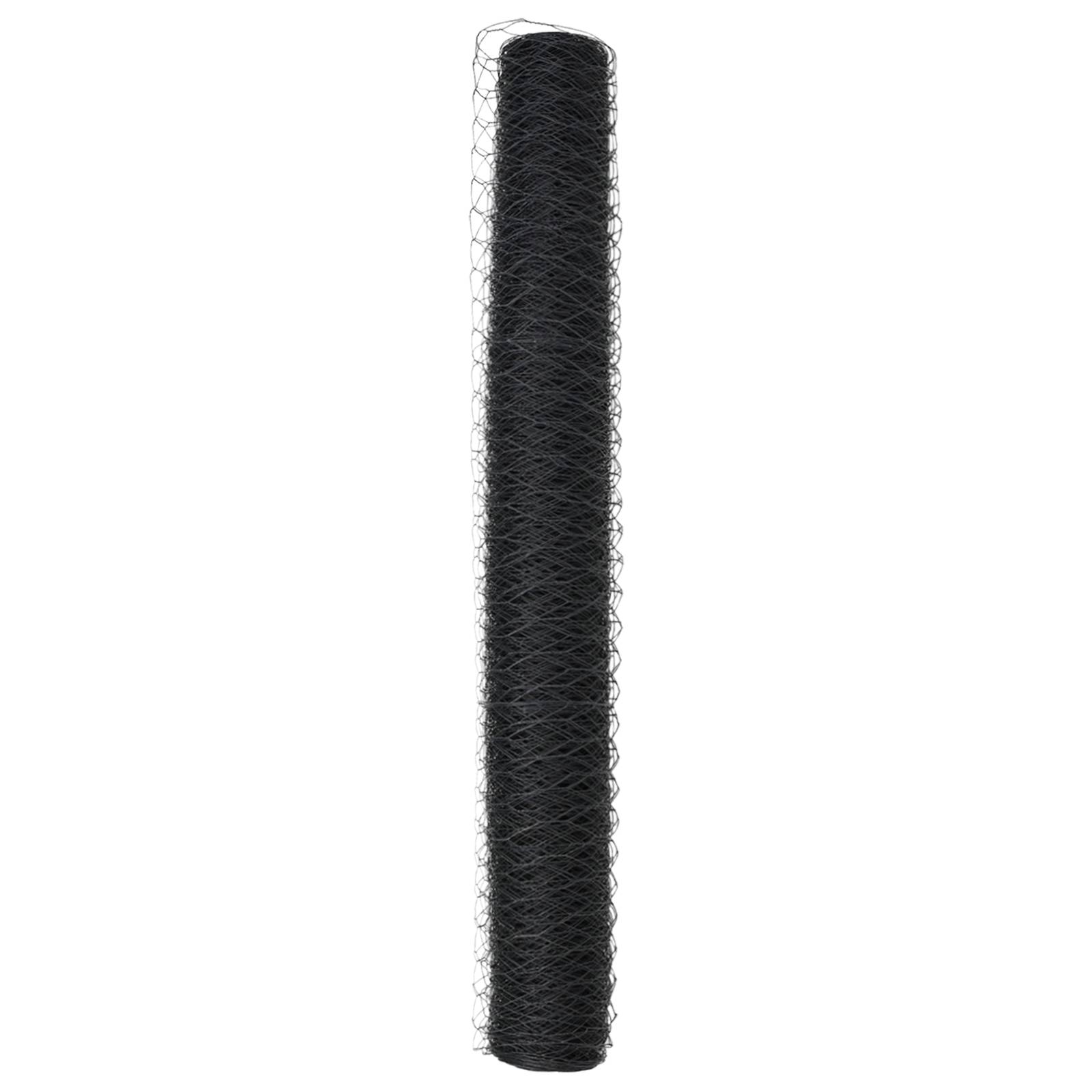 vidaXL Sechseckzaun Grau 1x50 m Stahl